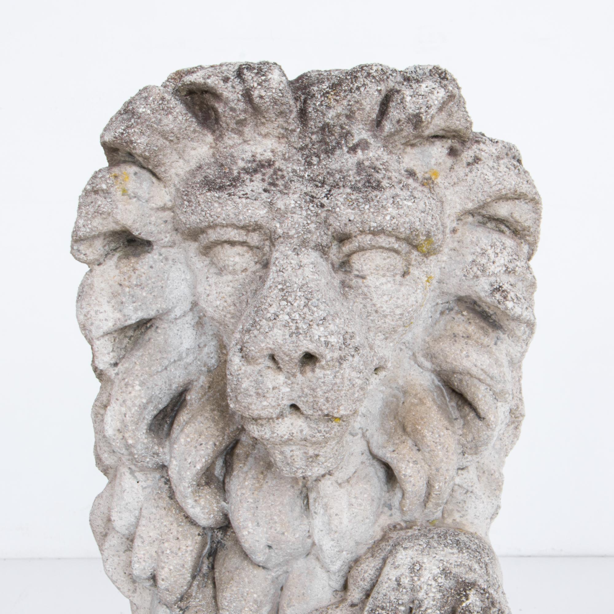 Vintage French Concrete Lions, a Pair at 1stDibs vintage concrete