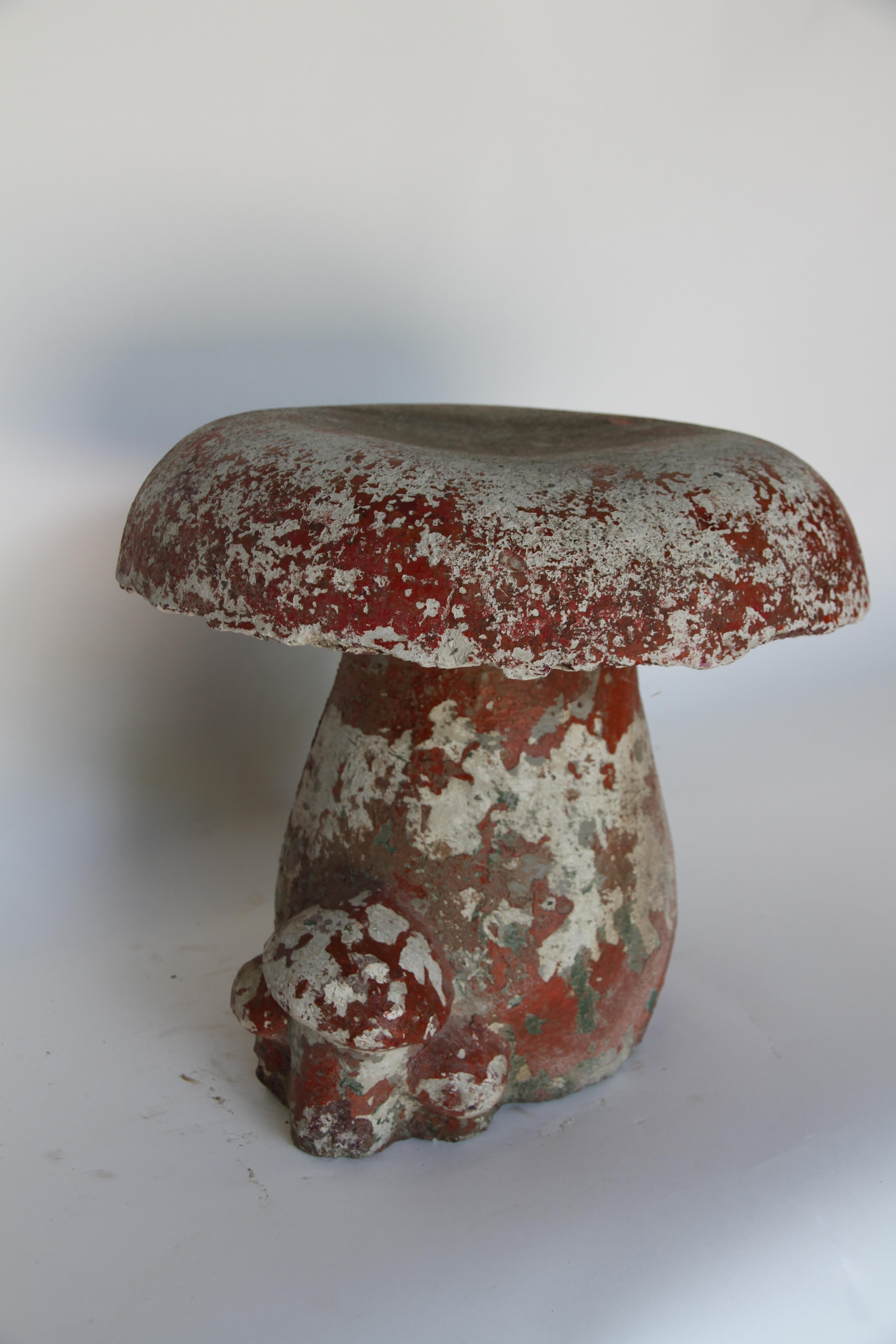 Vintage French Concrete Mushroom In Good Condition In Houston, TX