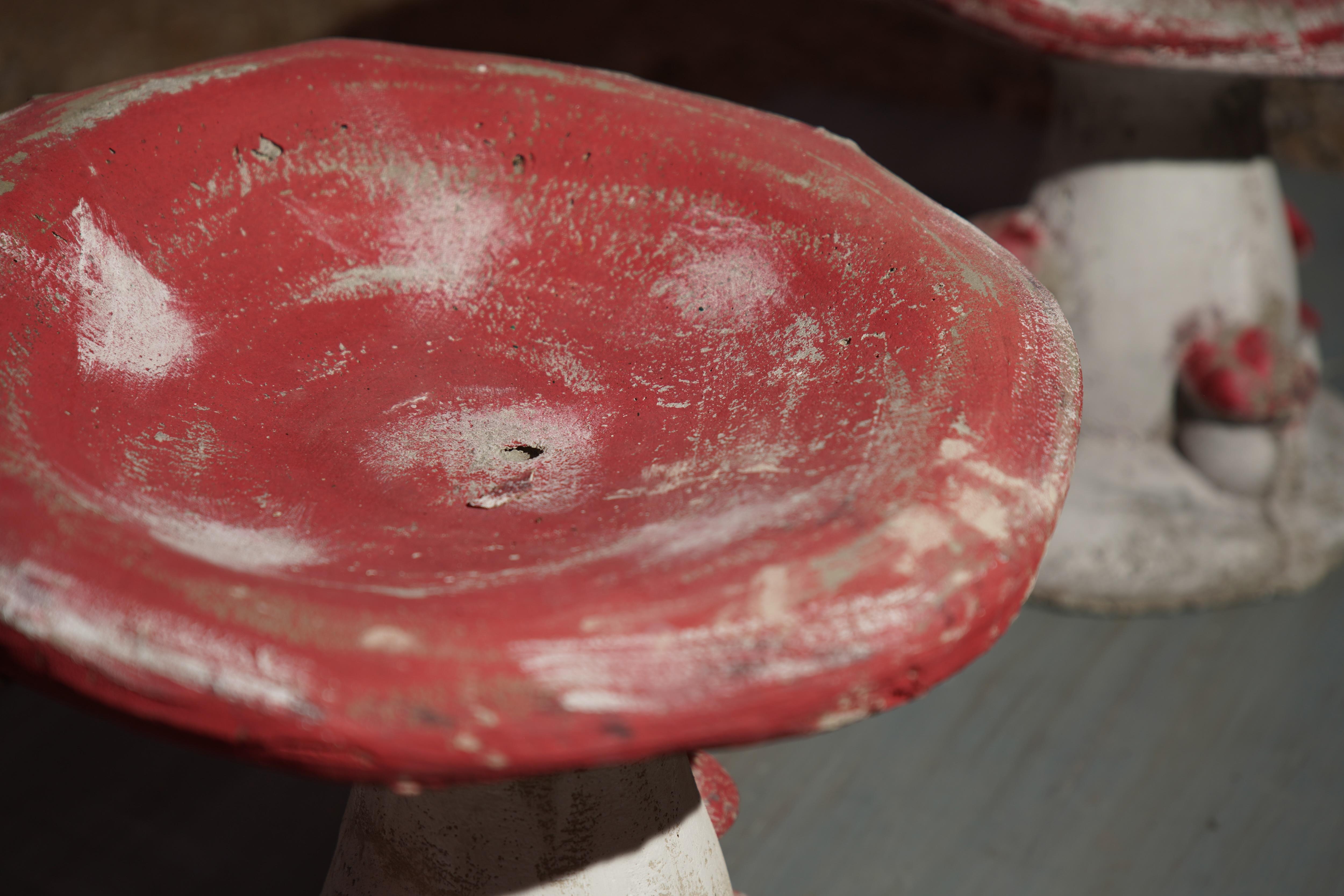 Vintage French Concrete Mushroom Stools, 1950s For Sale 6