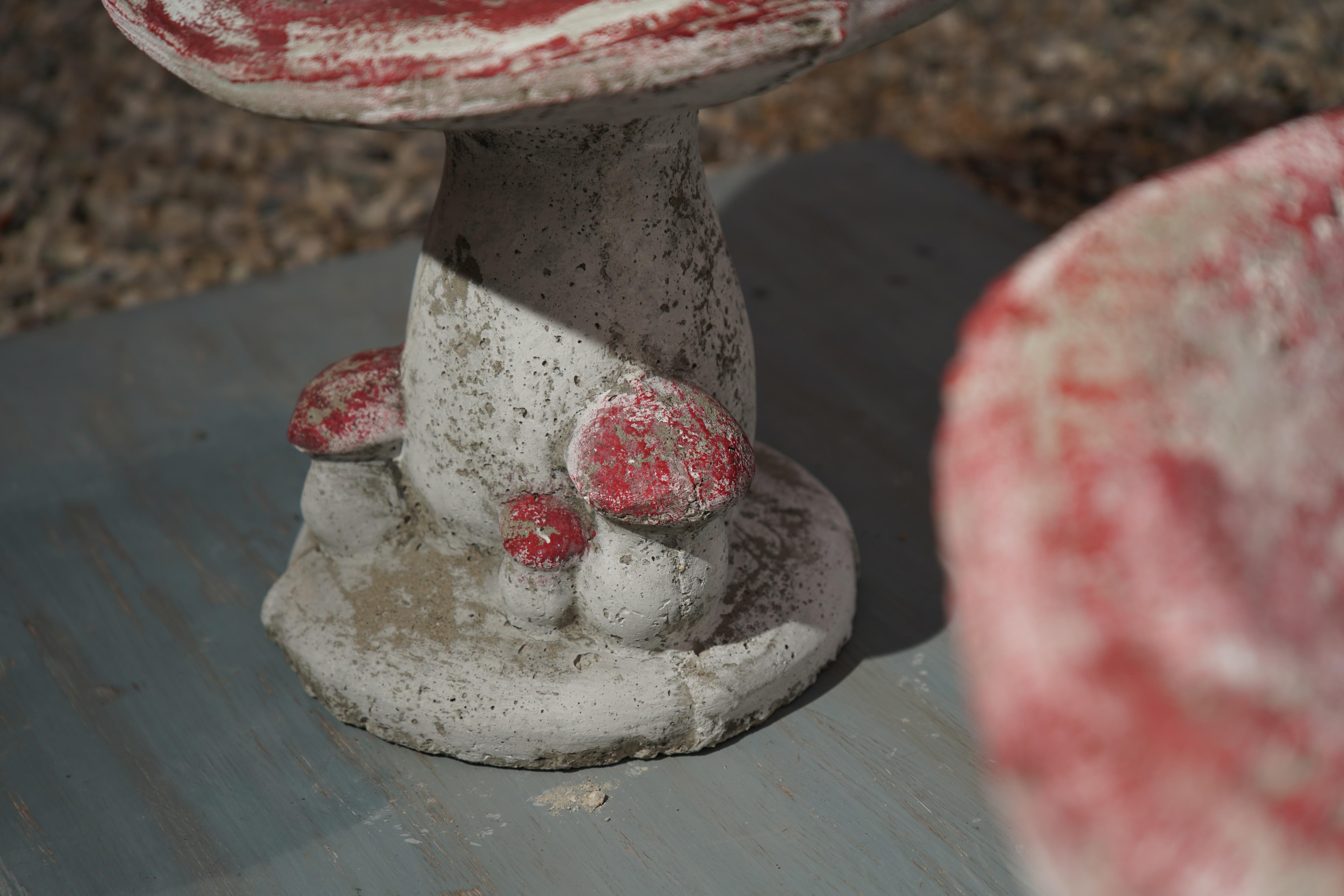 Vintage French Concrete Mushroom Stools, 1950s For Sale 2