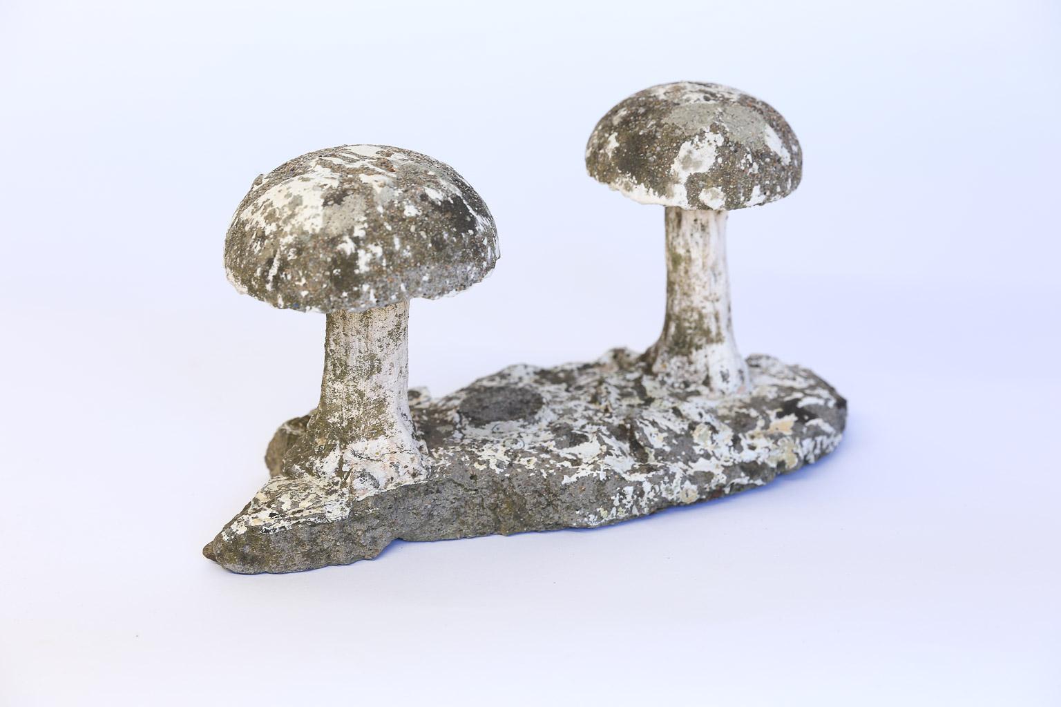 Vintage French Concrete Mushrooms In Good Condition In Houston, TX
