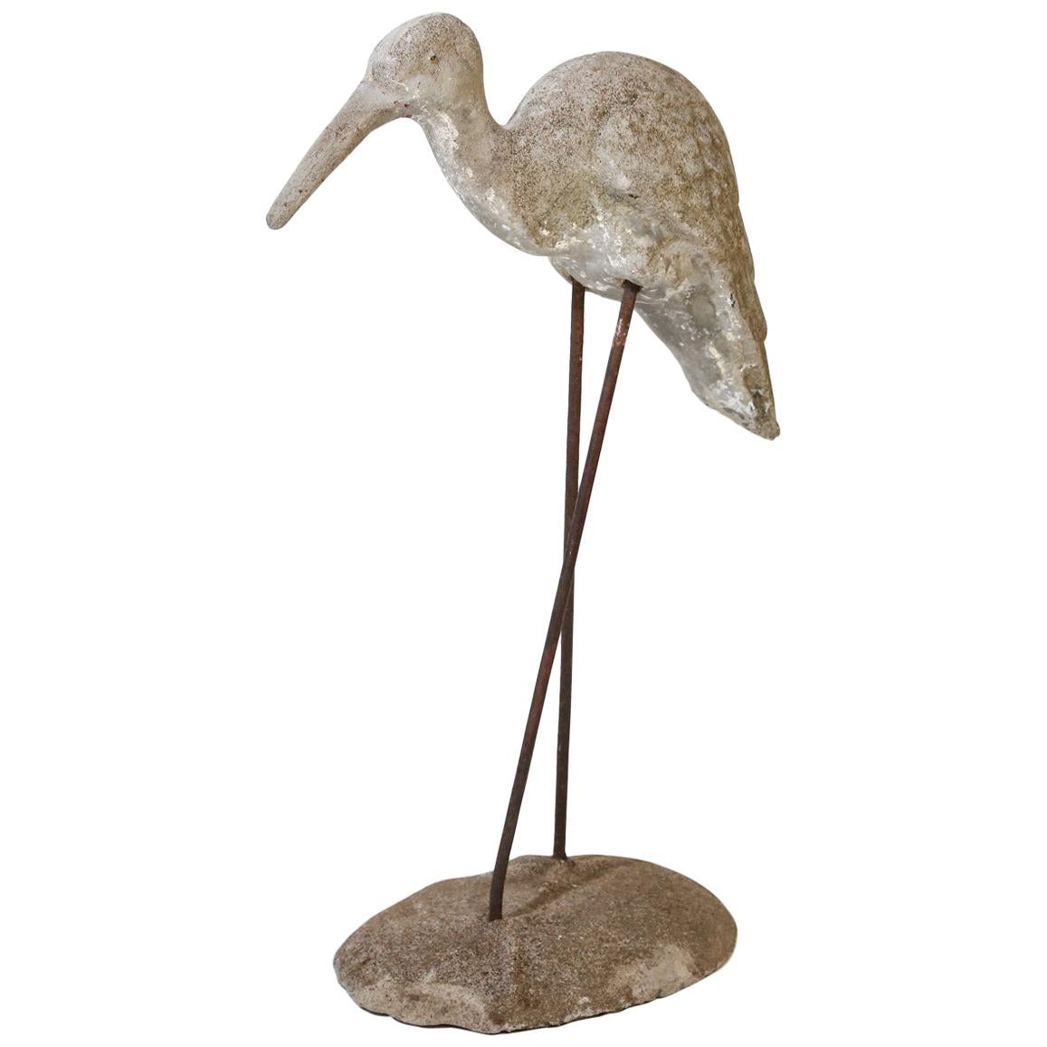 Vintage French Concrete Shore Bird
