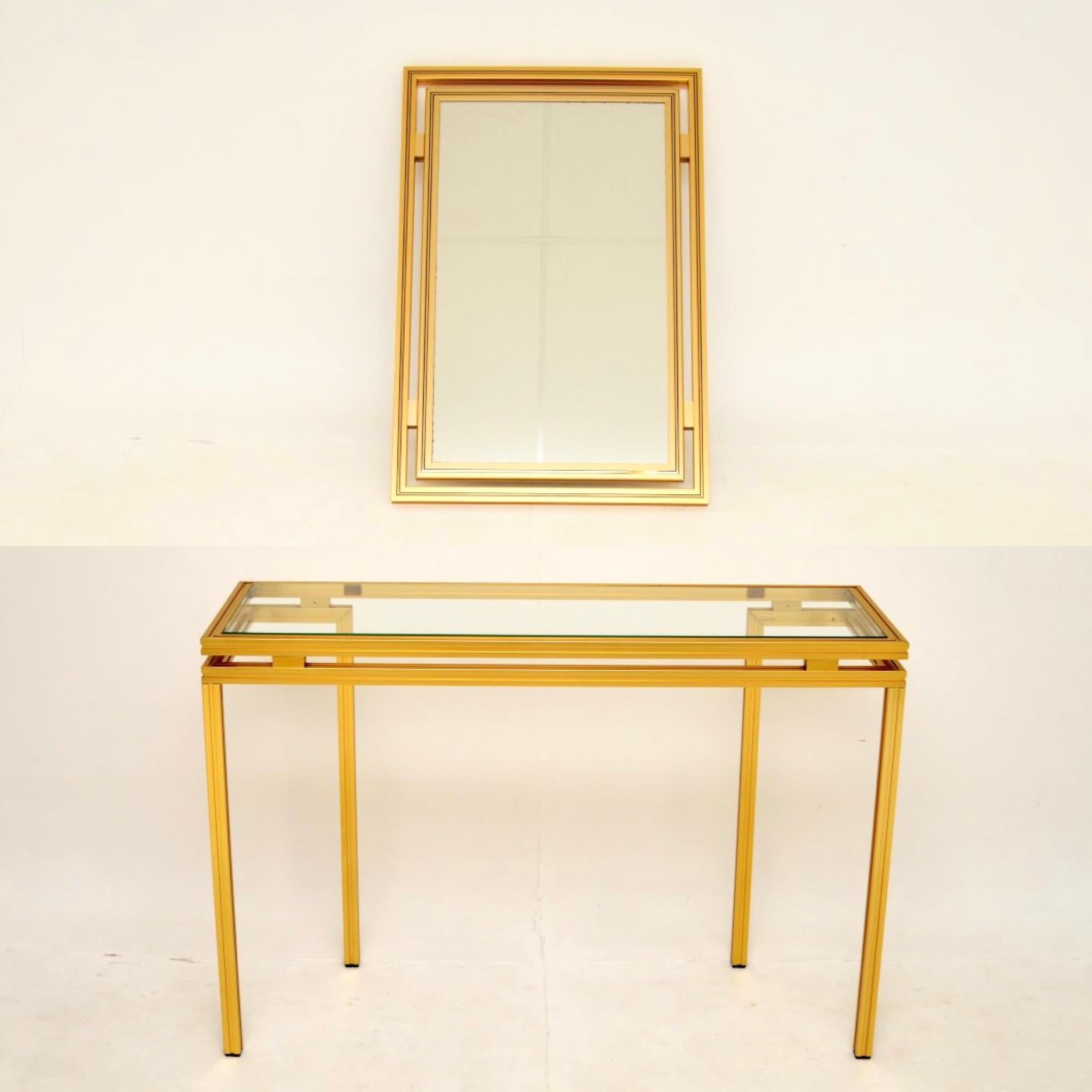 Mid-Century Modern Vintage French Console Table and Mirror by Pierre Vandel