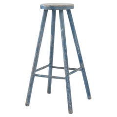 Vintage French Contry Wooden Bar Stool