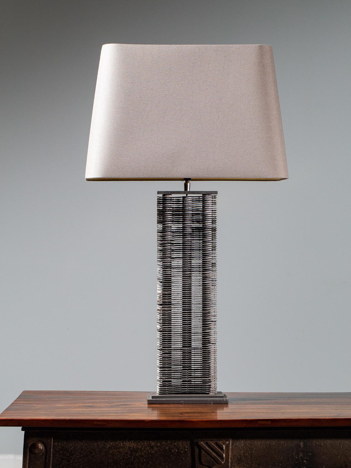Vintage French Cooling Tower Custom Lamp and Shade, circa 1930 4