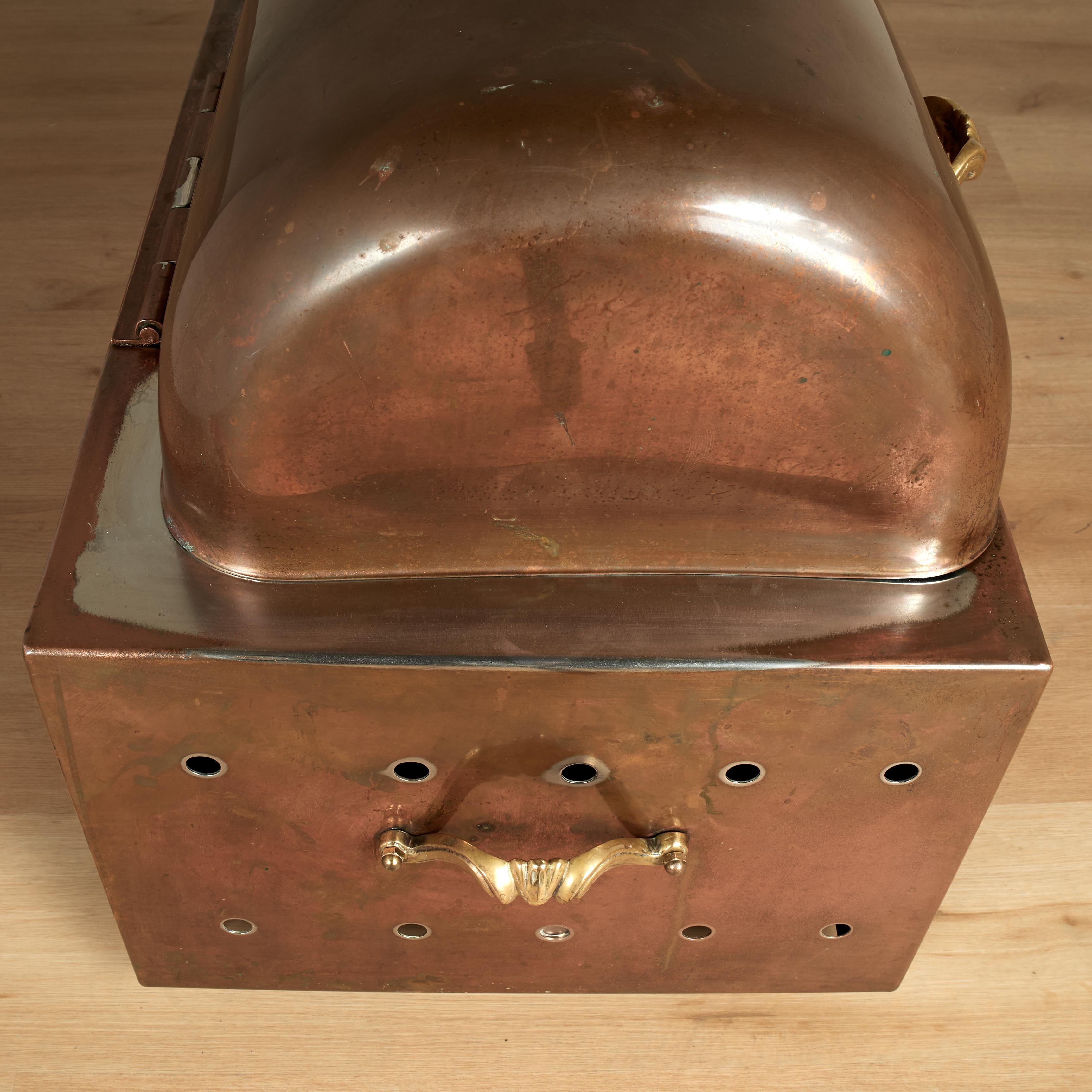Chauffe-plat ou hotte à dôme en cuivre néoclassique vintage français en vente 6