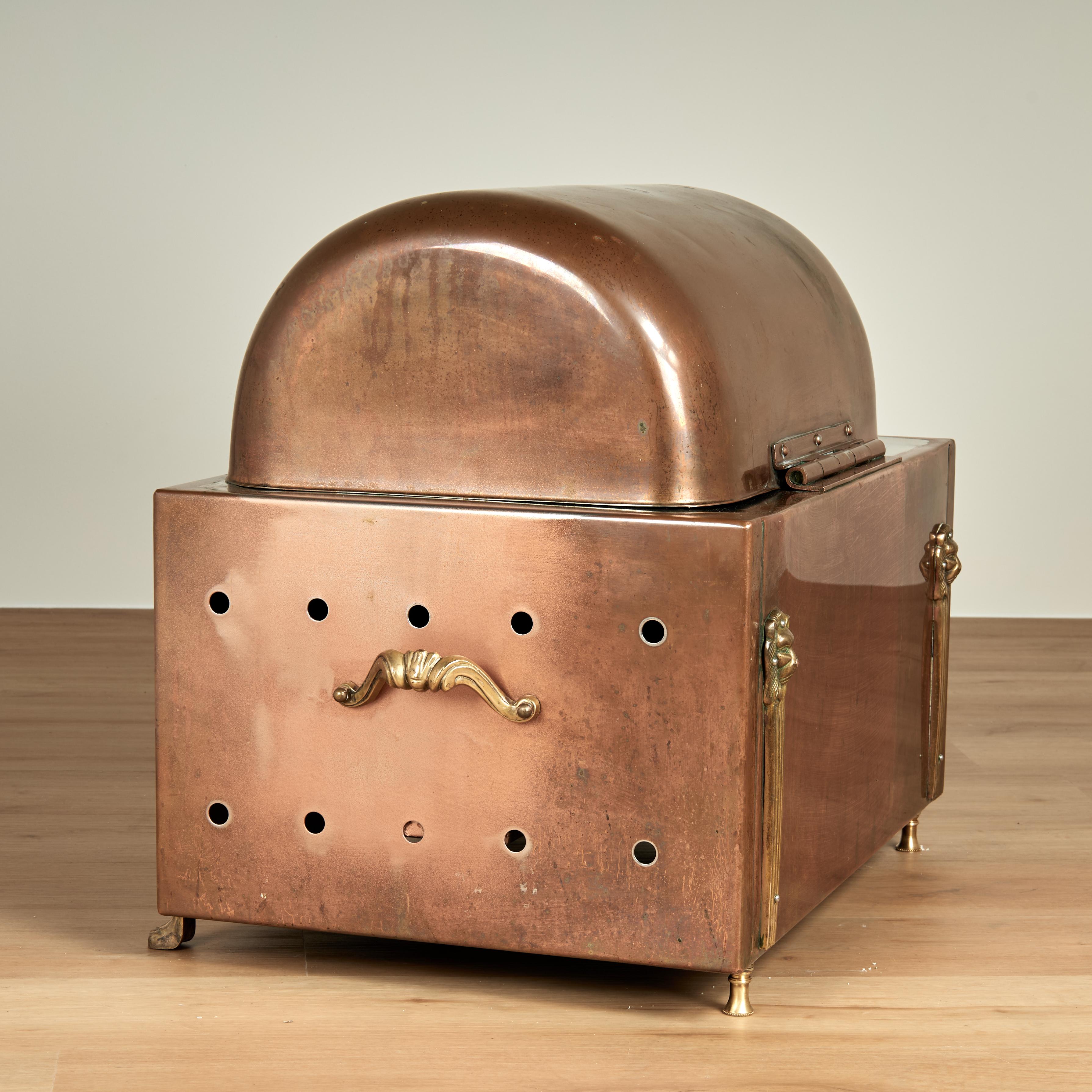 Chauffe-plat ou hotte à dôme en cuivre néoclassique vintage français en vente 9
