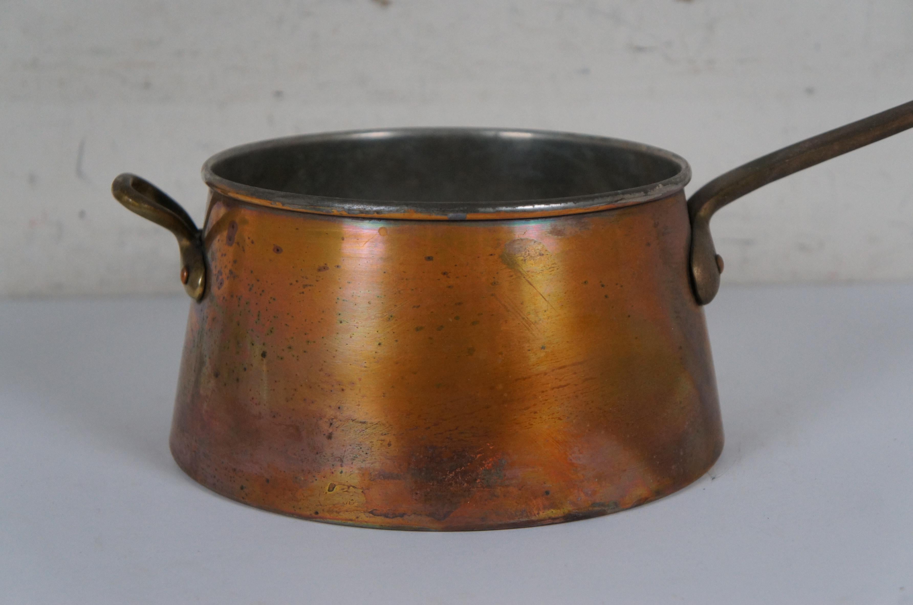 Französische Kupfer- Sauciere Topf Saute Pan Kochgeschirr Messinggriffe 14