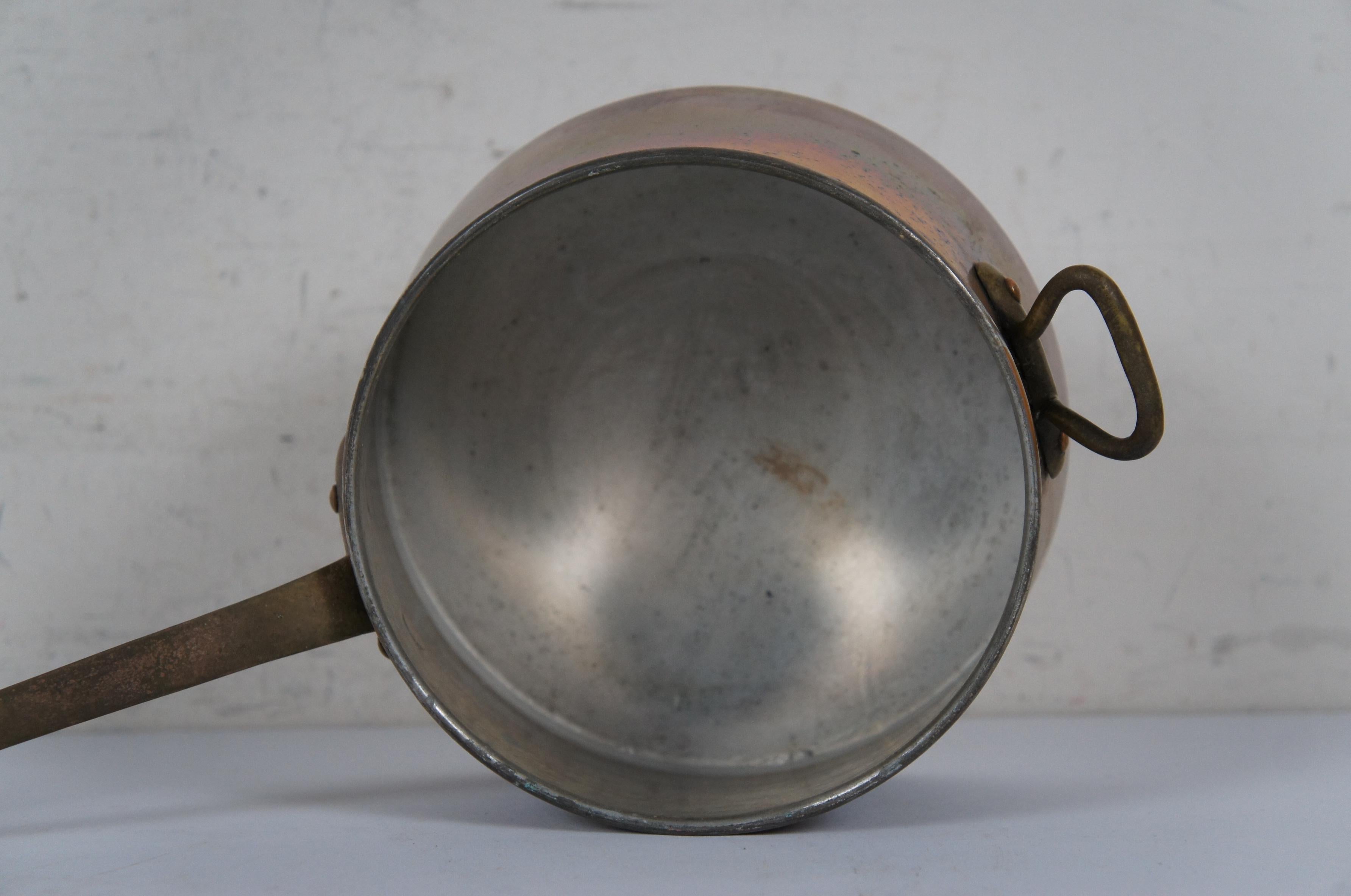 Französische Kupfer- Sauciere Topf Saute Pan Kochgeschirr Messinggriffe 14