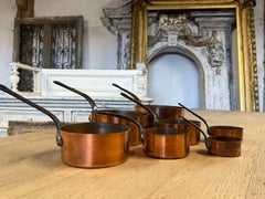 Vintage Französisch Kupfer Kochtopf Set