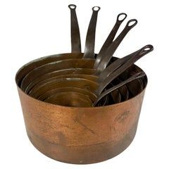 Set de casseroles en cuivre français vintage