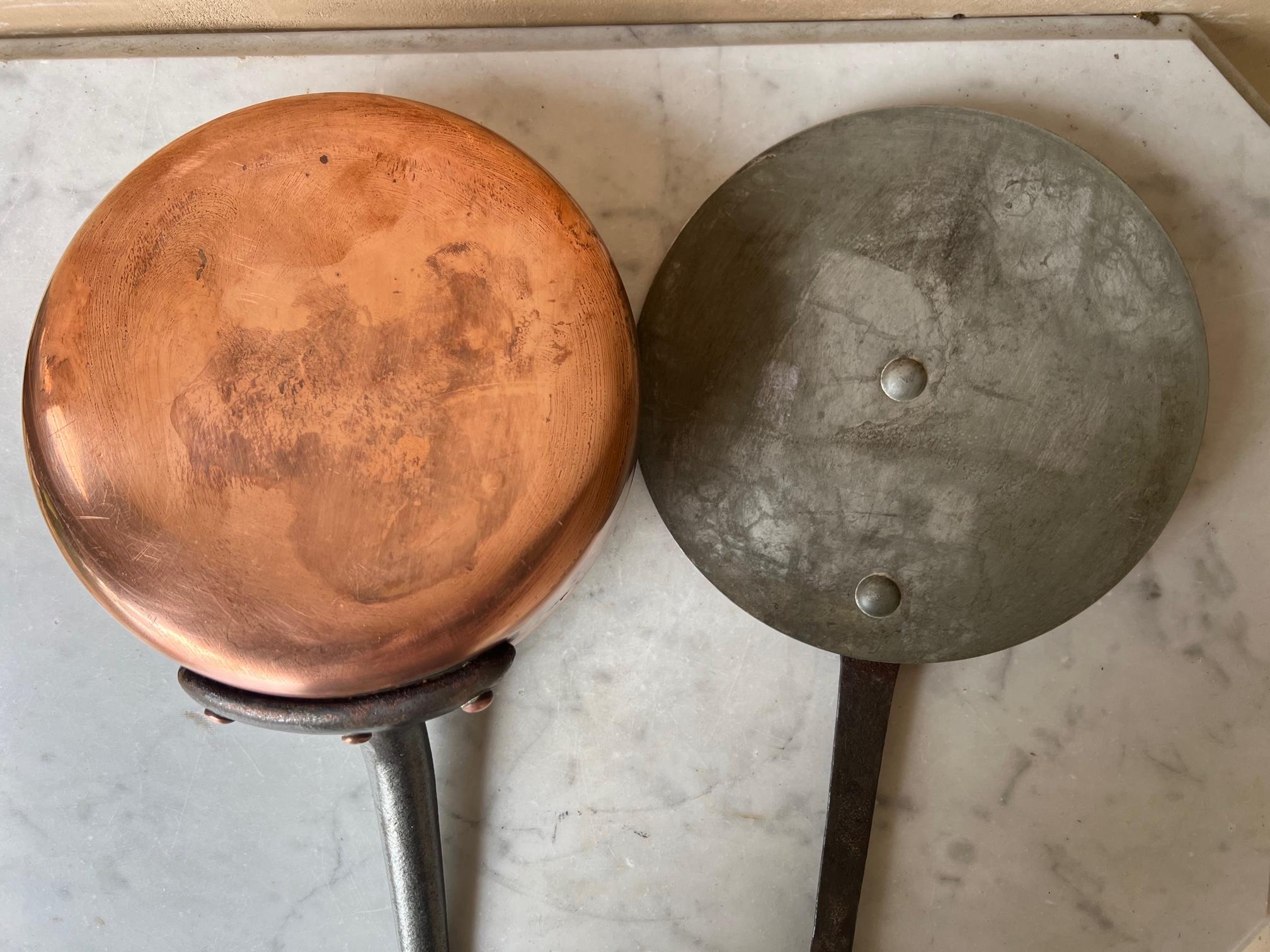20th Century Vintage French Copper Sauté Pan and Lid