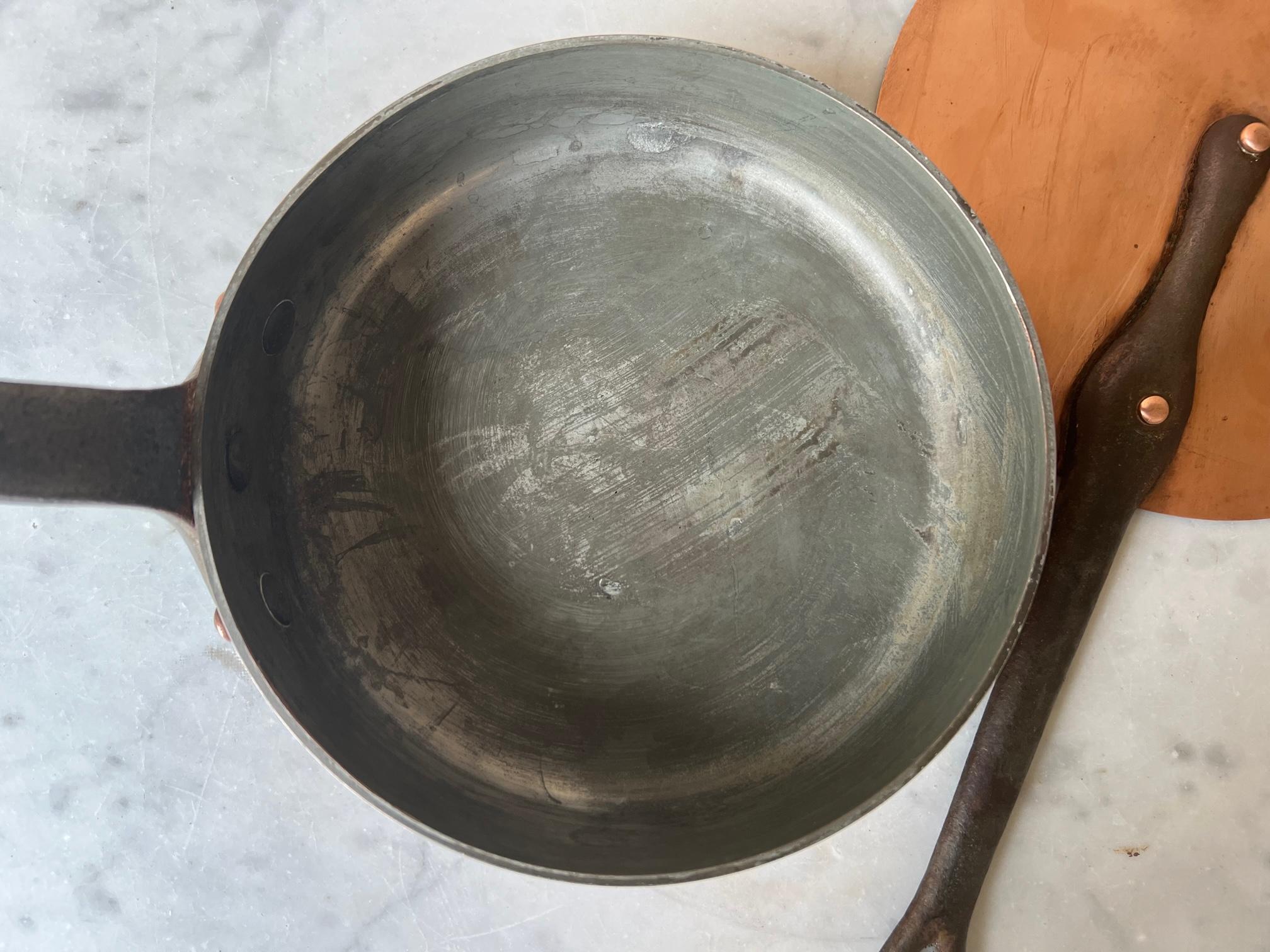 Vintage French Copper Sauté Pan and Lid 1