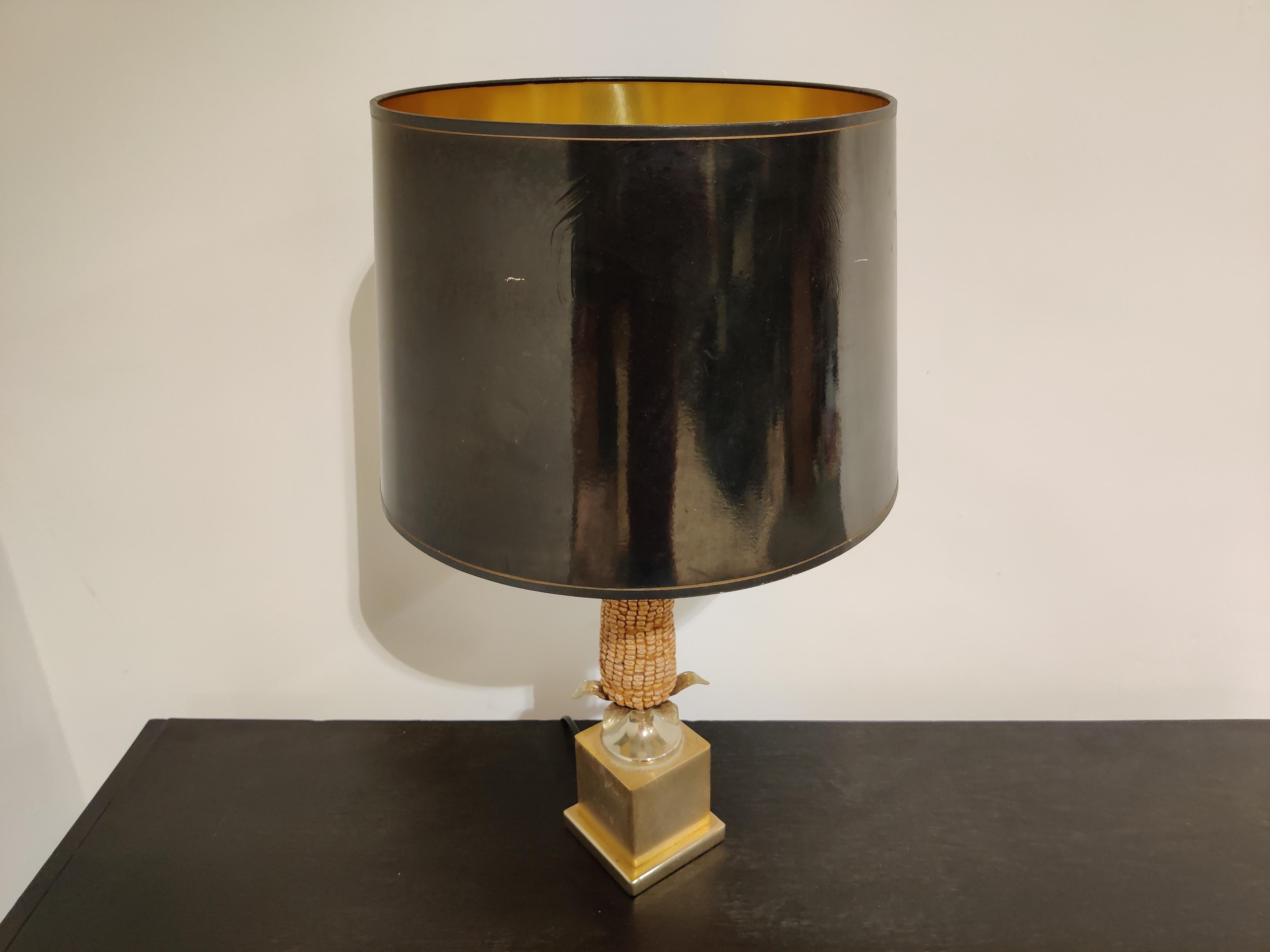 Vintage French Corn Table Lamp, 1970s In Fair Condition In HEVERLEE, BE