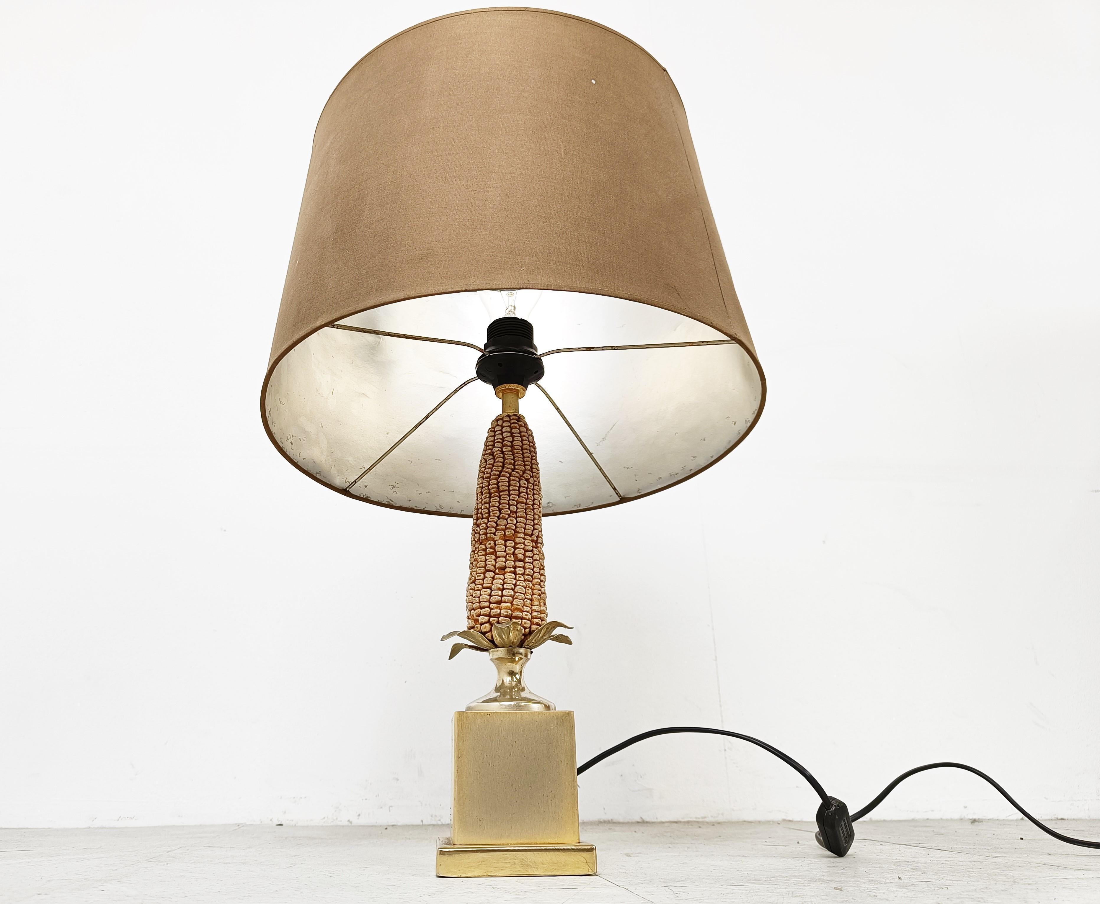 Late 20th Century Vintage French Corn Table Lamp, 1970s For Sale