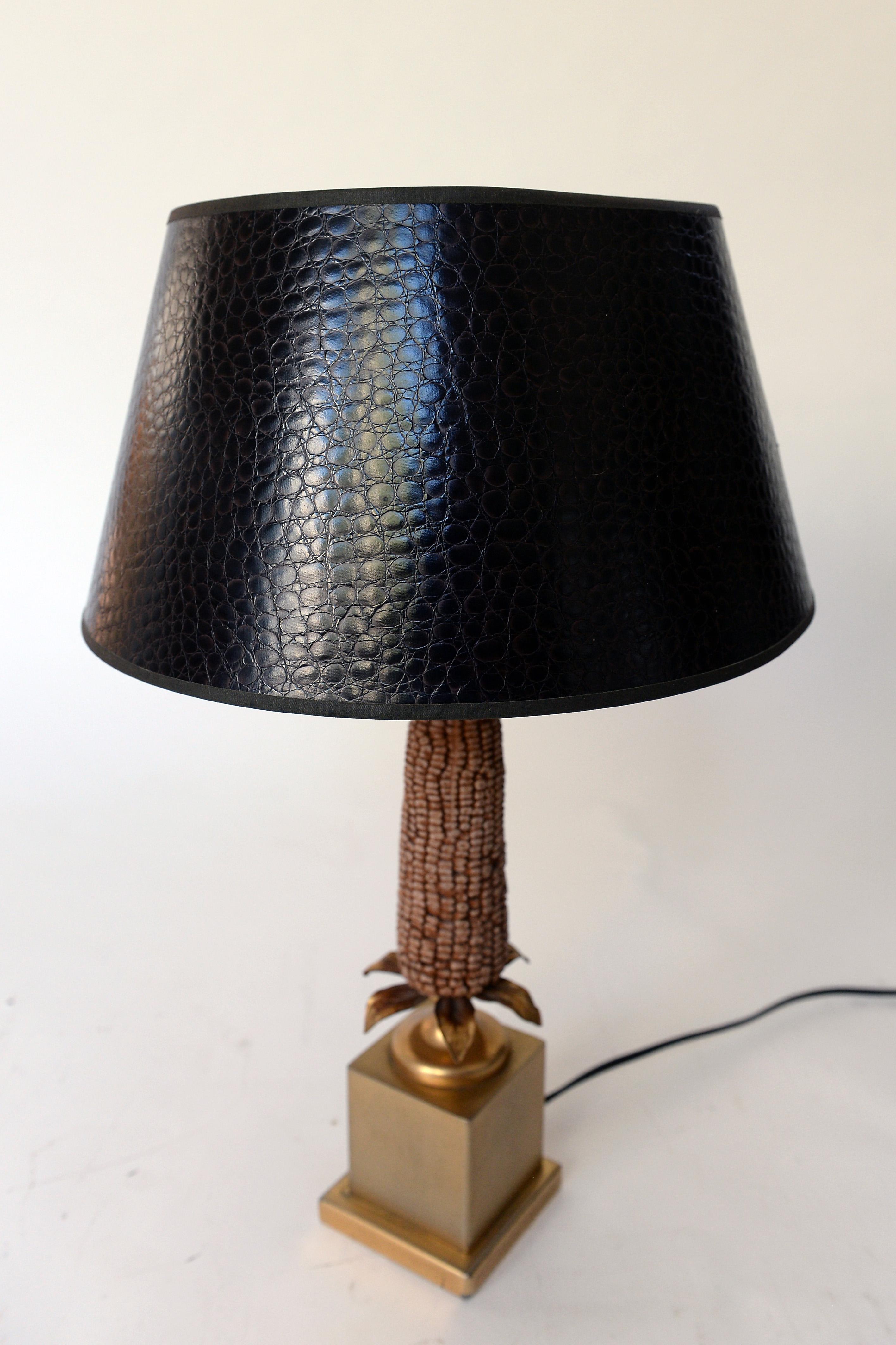 Vintage French Corn Table Lamp, 1970s 1