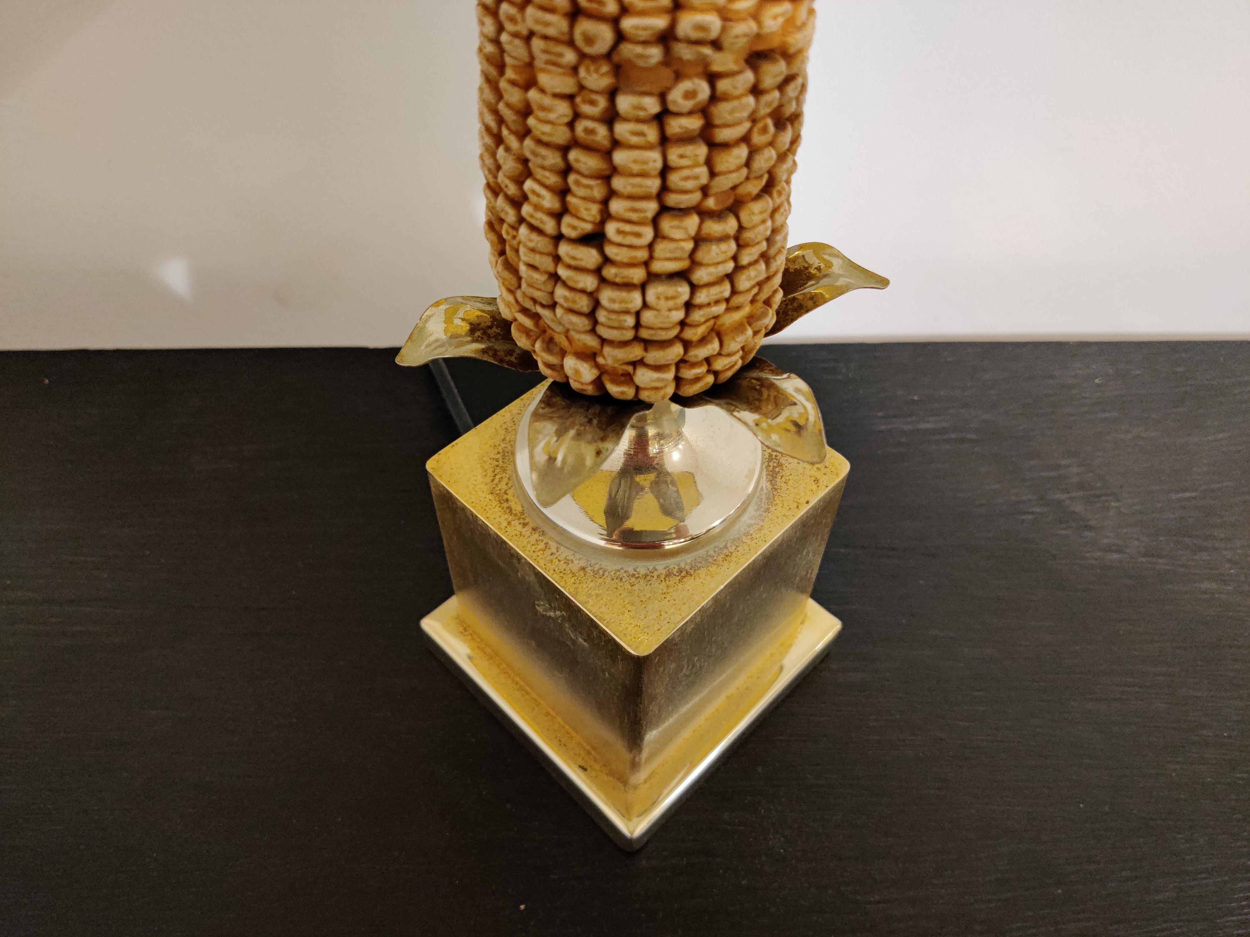 Vintage French Corn Table Lamp, 1970s 2