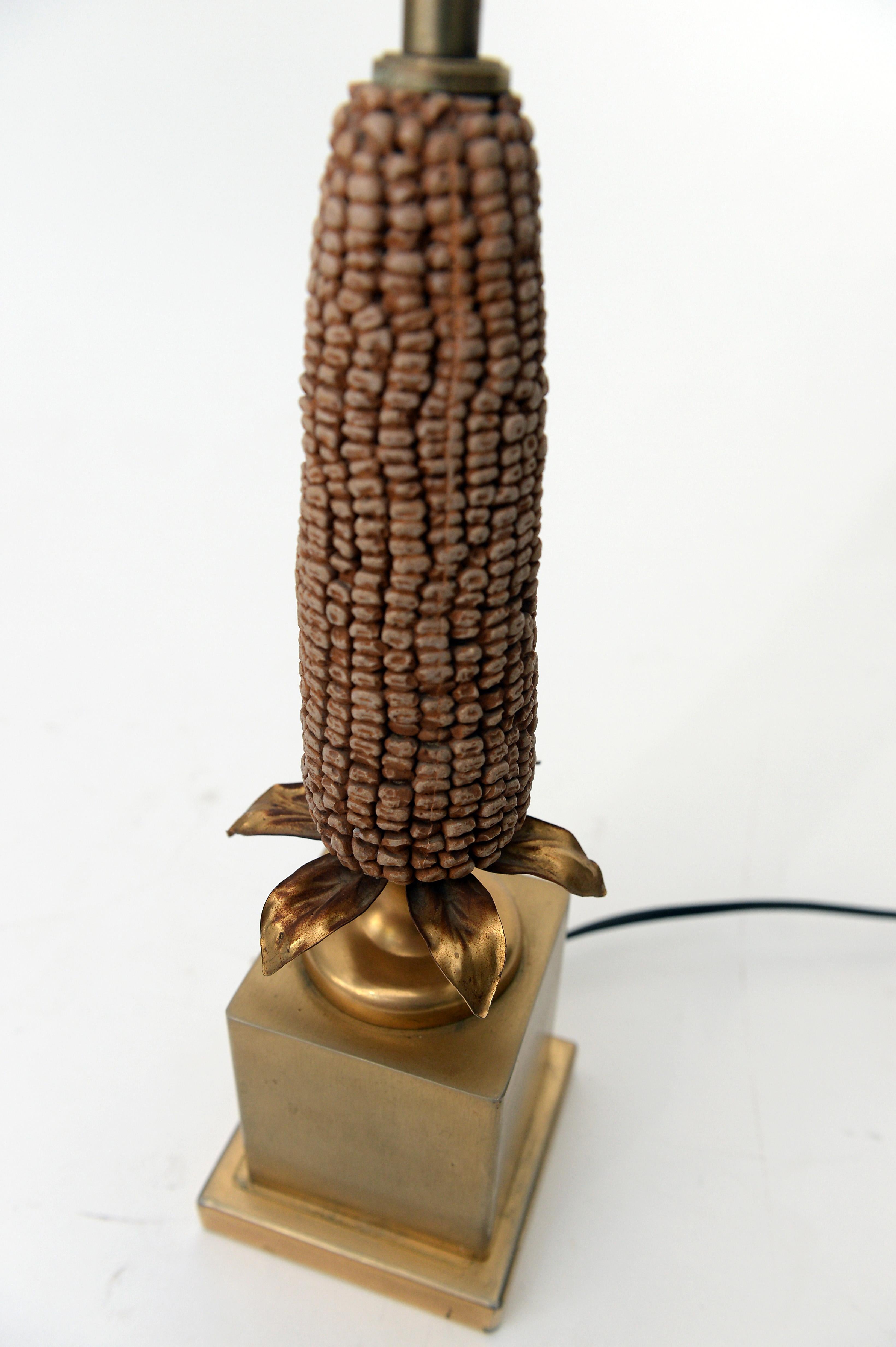 Vintage French Corn Table Lamp, 1970s 3