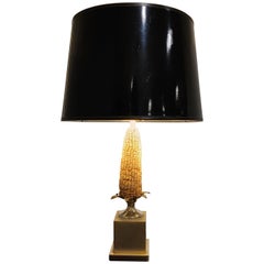 Vintage French Corn Table Lamp, 1970s