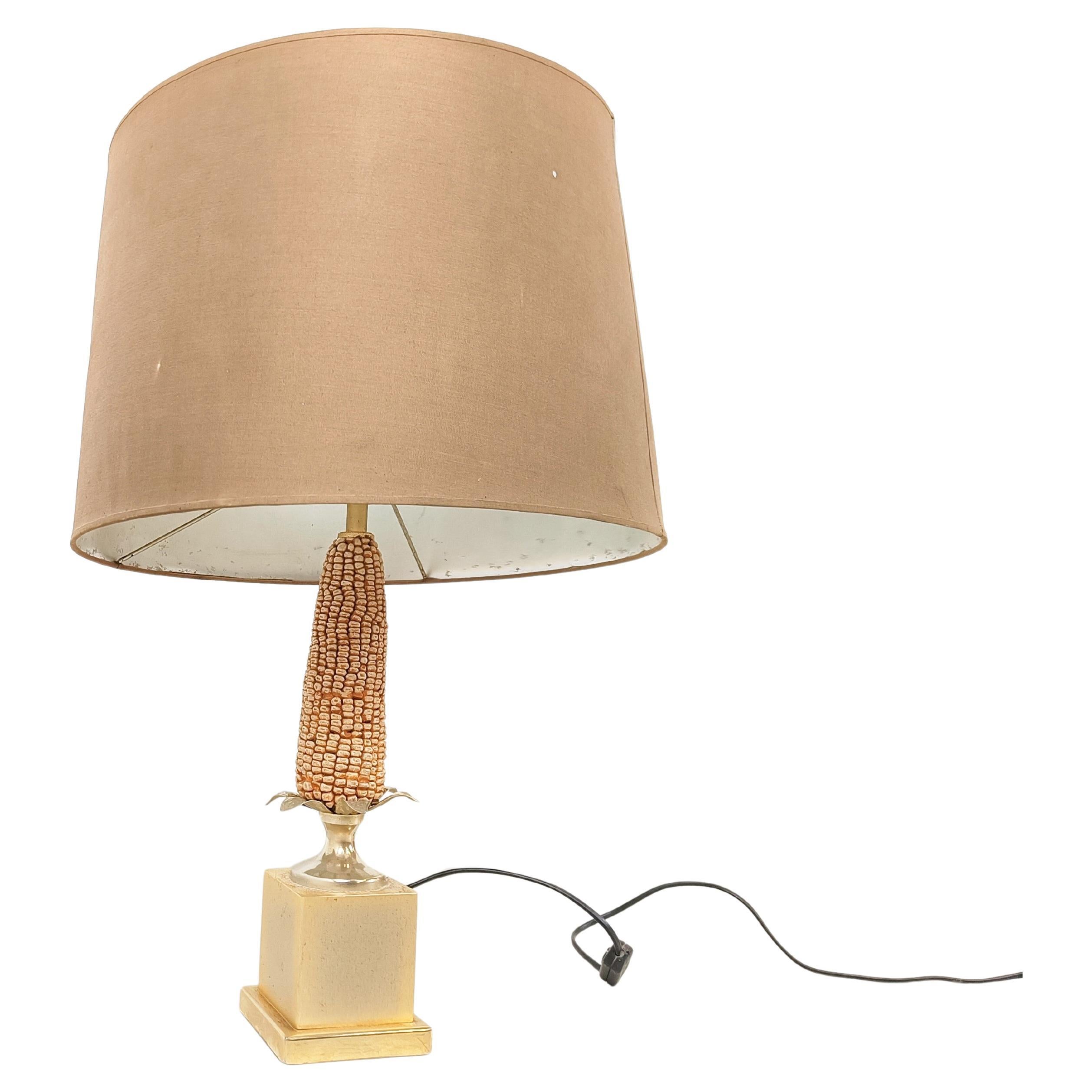 Lampe de table en maïs vintage française, 1970 en vente