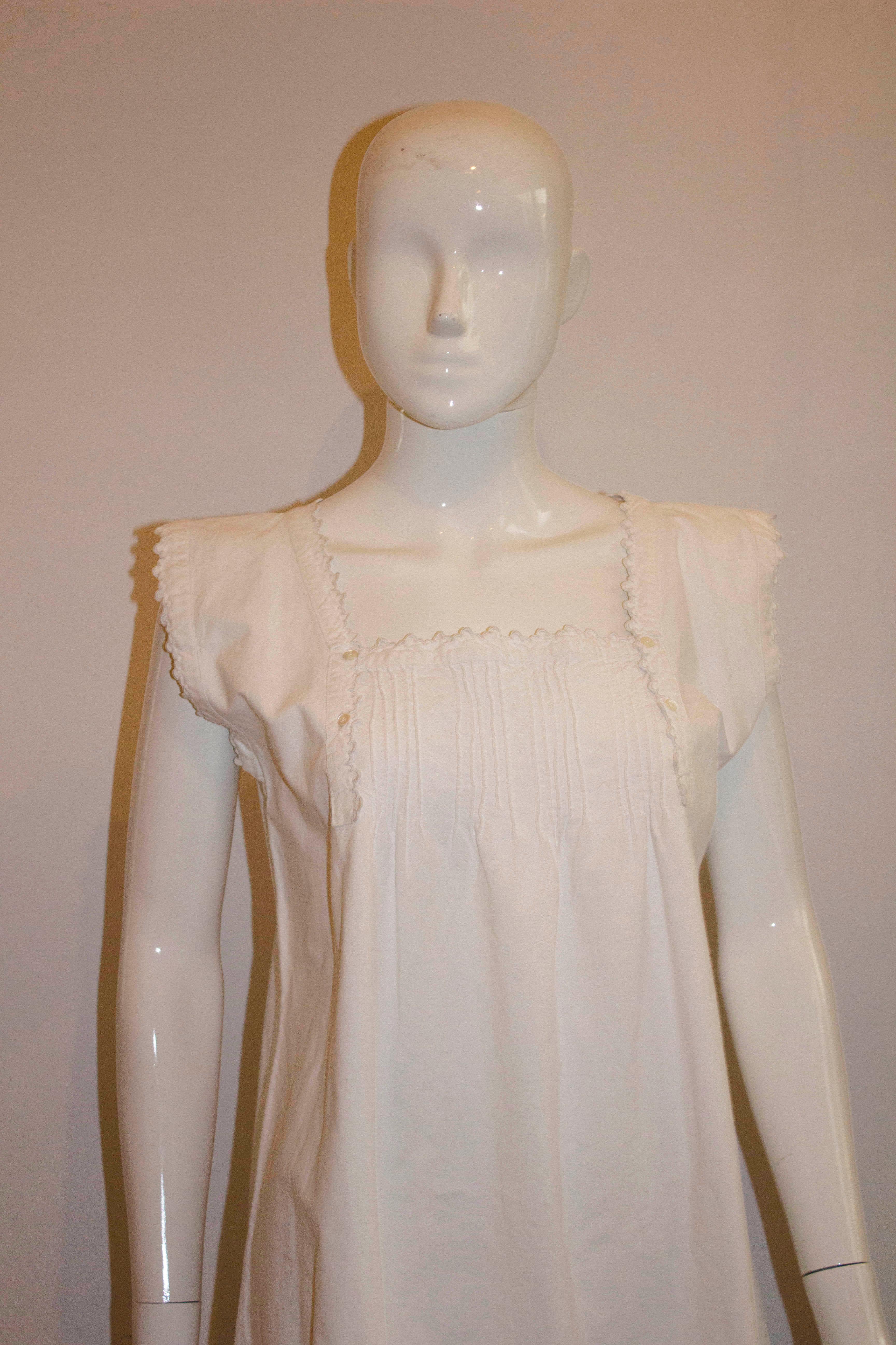 Französisches Vintage-Baumwollkleid (Grau) im Angebot