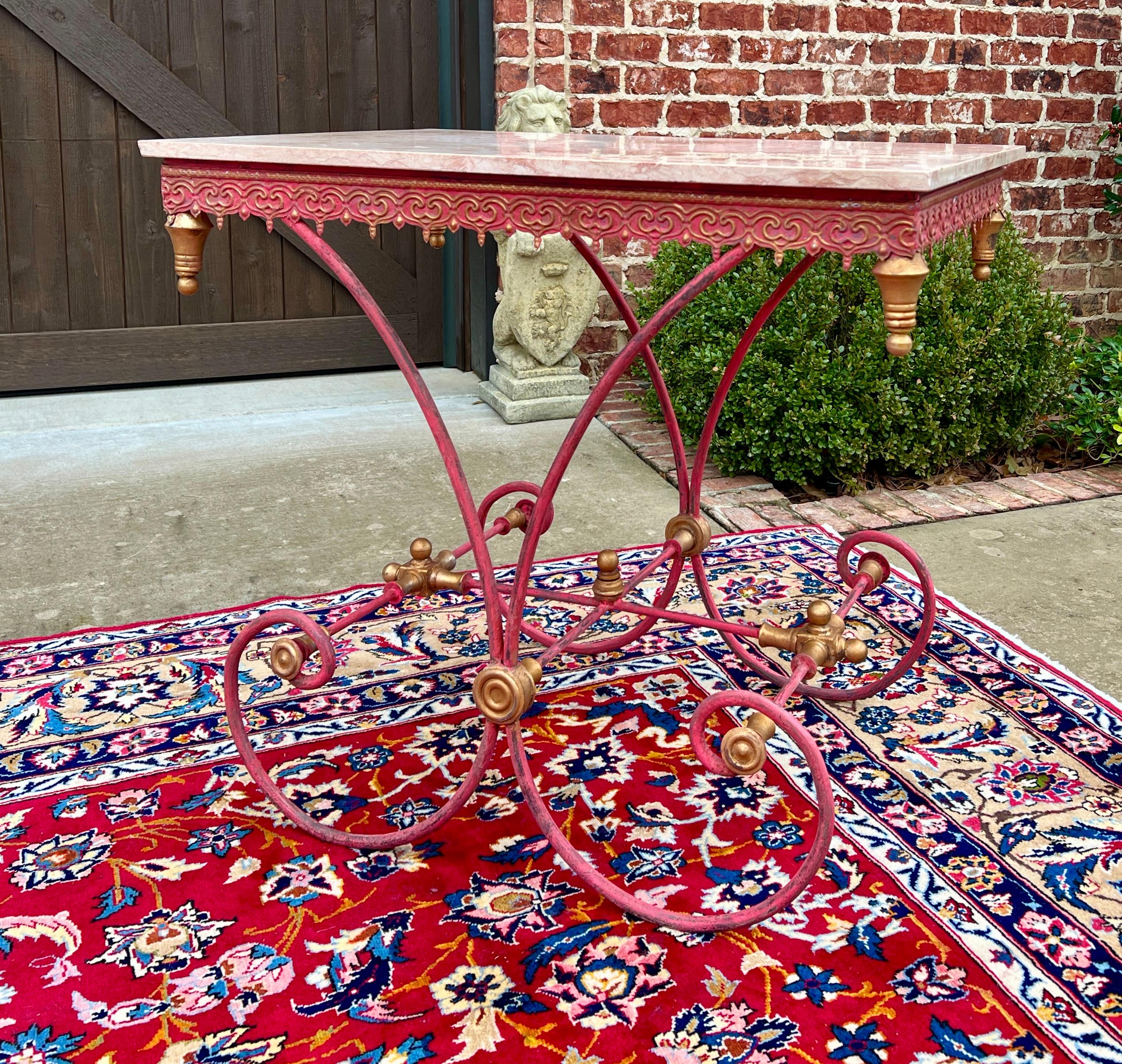Vintage French Country Baker's Table Pastry Table Marble Top 4
