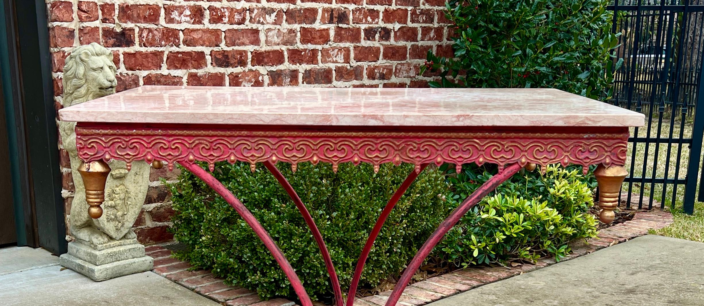 Vintage French Country Baker's Table Pastry Table Marble Top 5