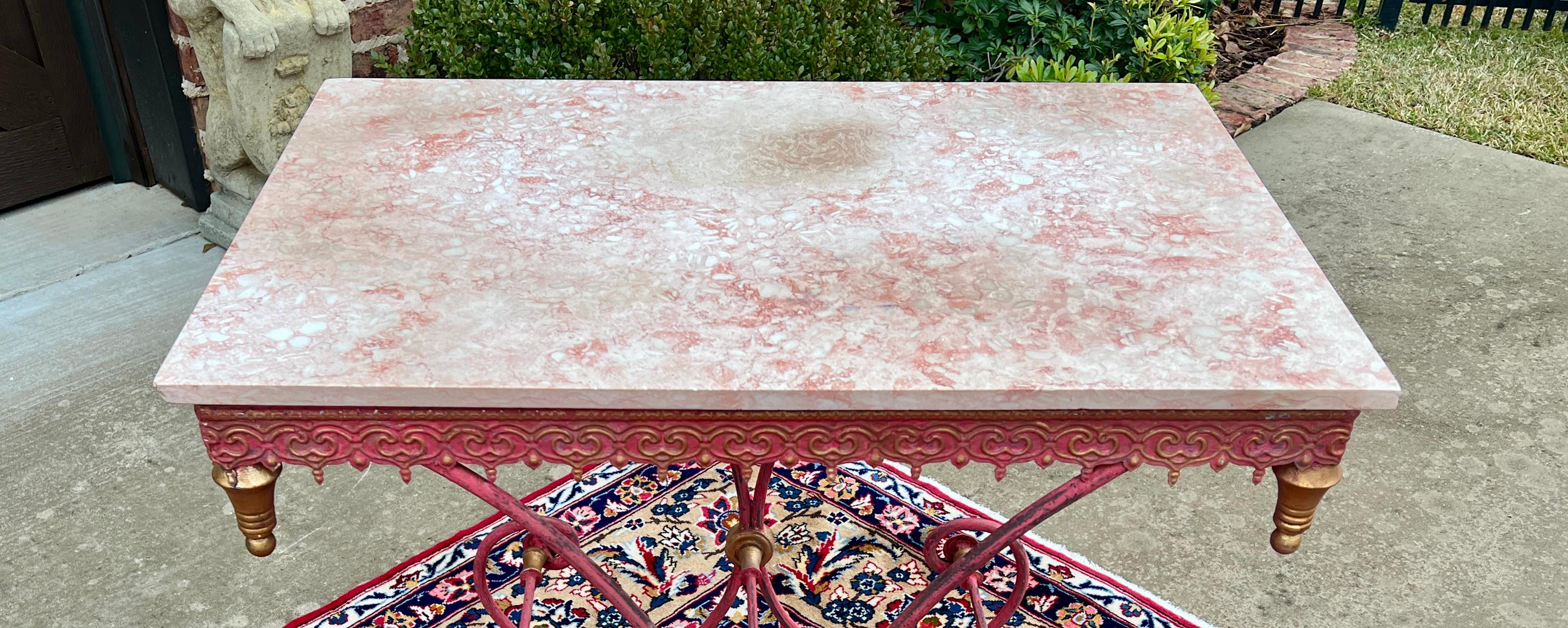 Vintage French Country Baker's Table Pastry Table Marble Top 7