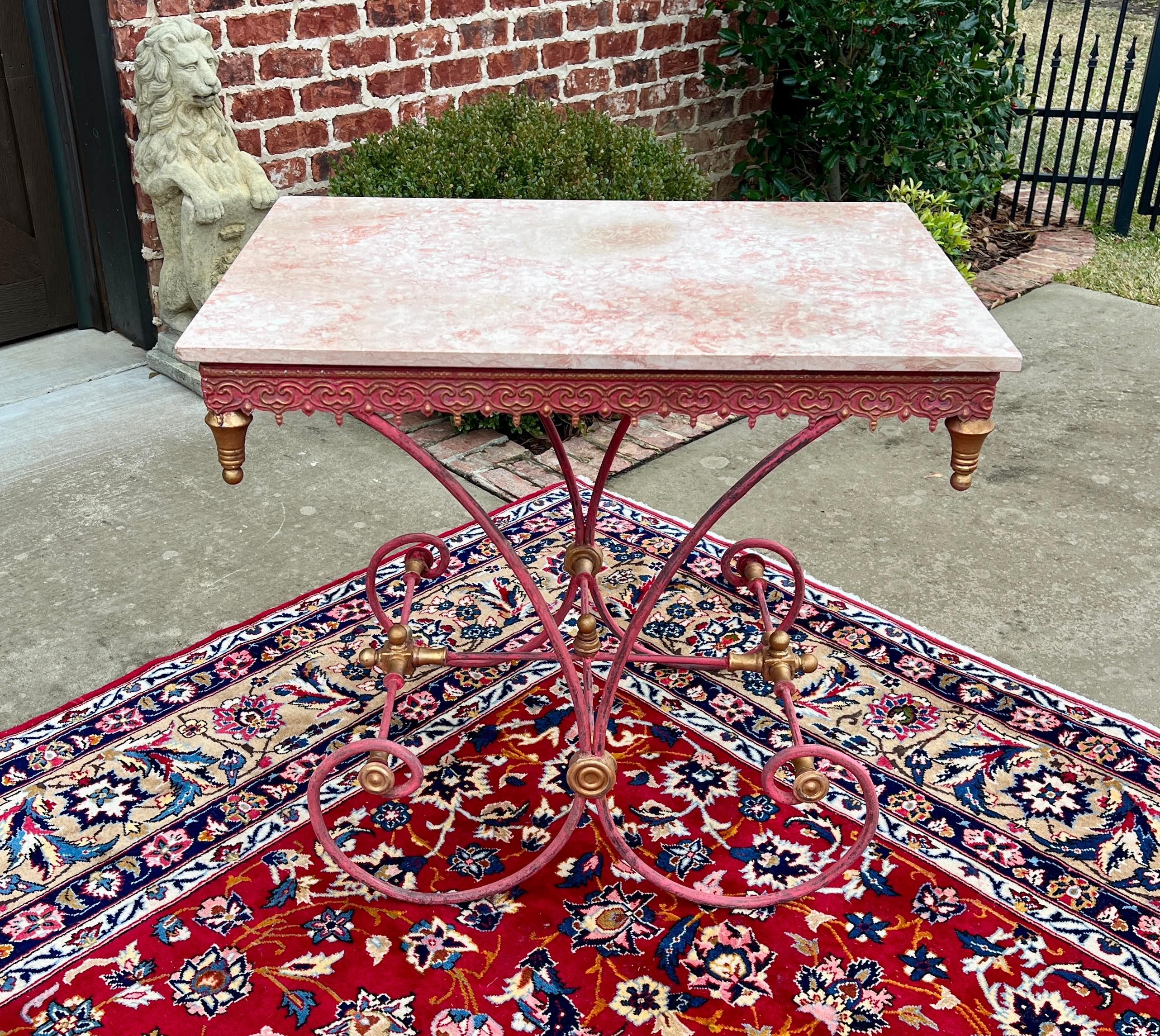 Vintage French Country Baker's Table Pastry Table Marble Top 9