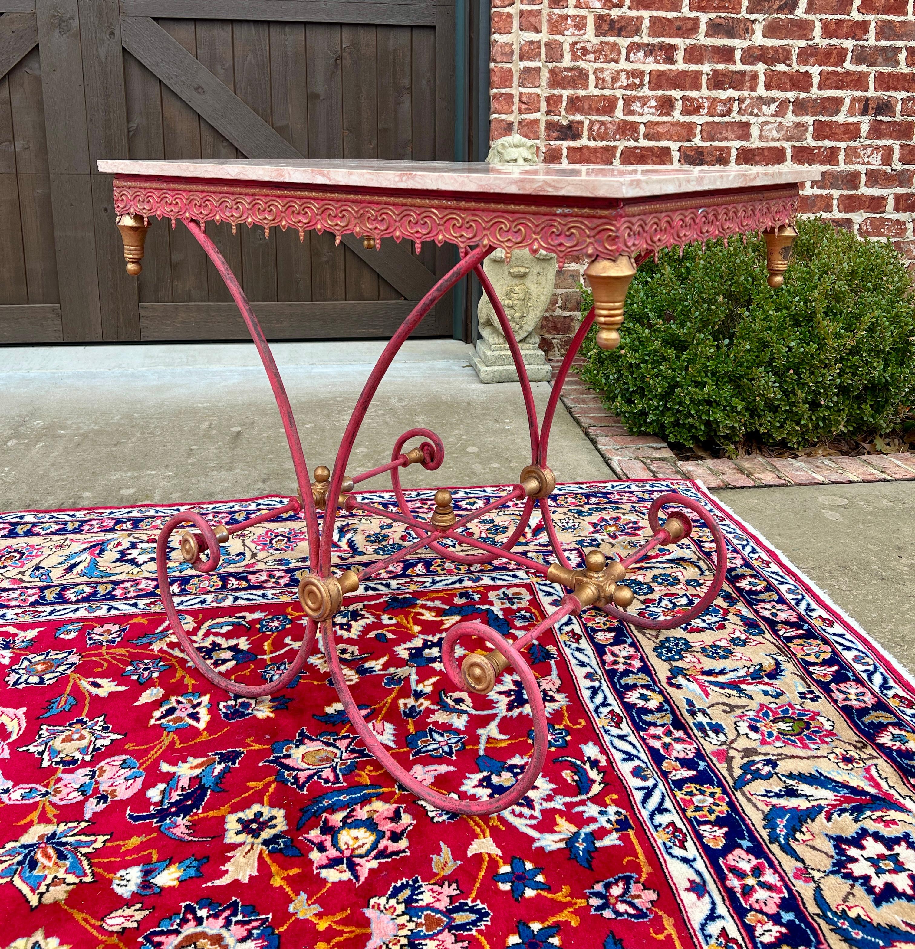 Vintage French Country Baker's Table Pastry Table Marble Top 11