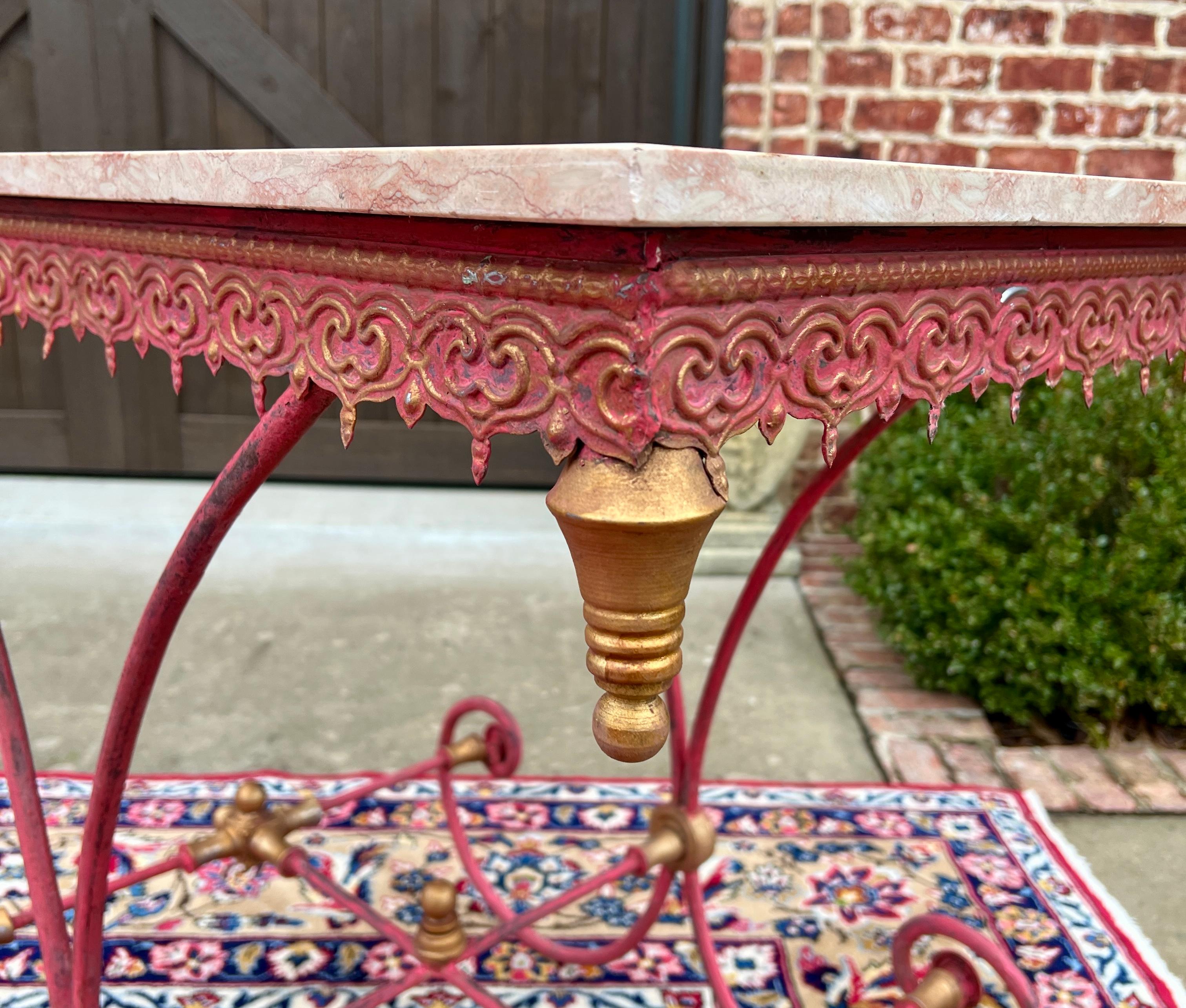 Vintage French Country Baker's Table Pastry Table Marble Top 12
