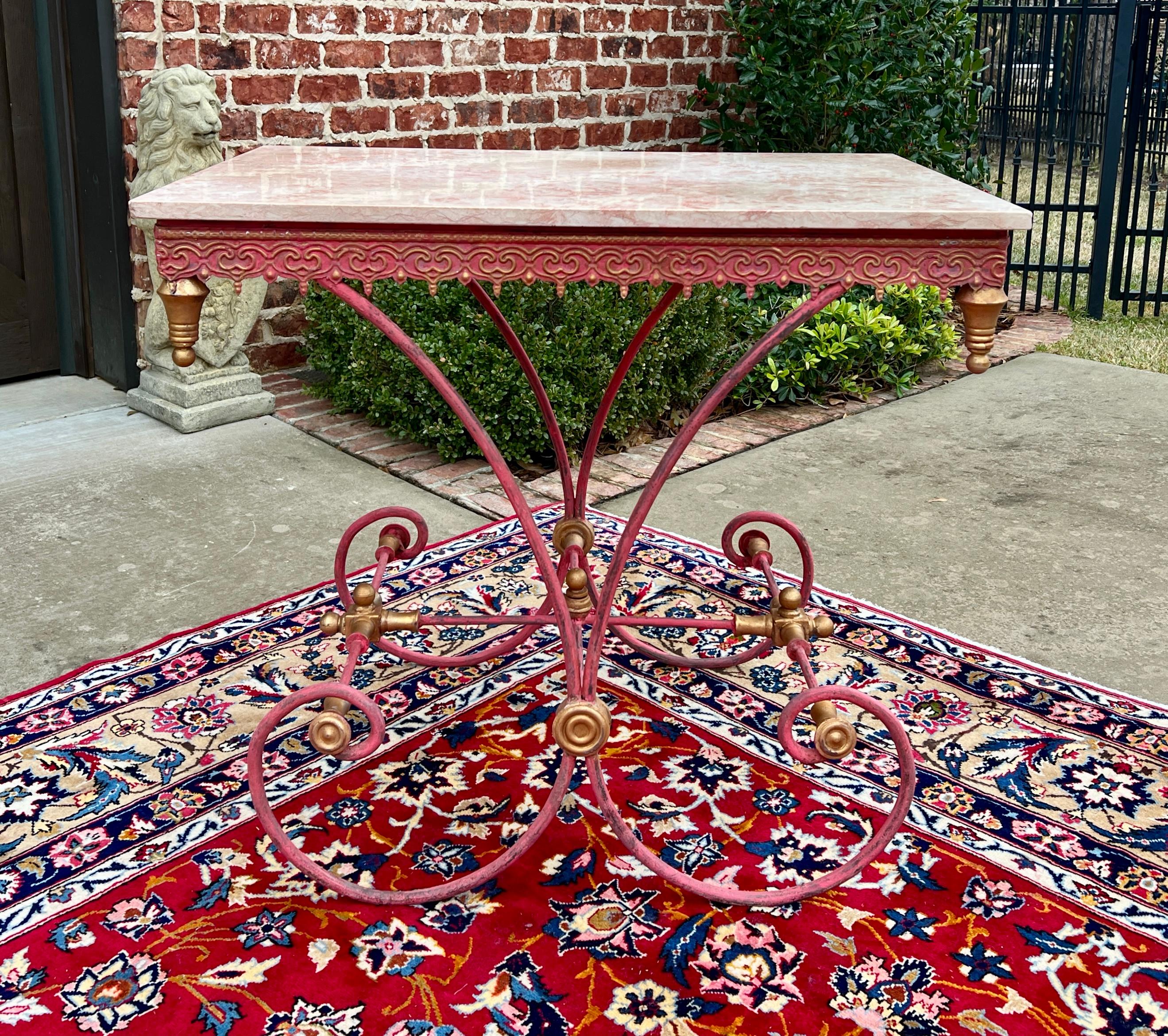  ~~~~Vintage French Country Baker's Table or Pastry Table~~~~

 French Country Baker's table pastry table~~Polished rouge marble top and scrolled iron base ~~

~~These tables were originally used by bakeries for kneading bread and pastries~~

This