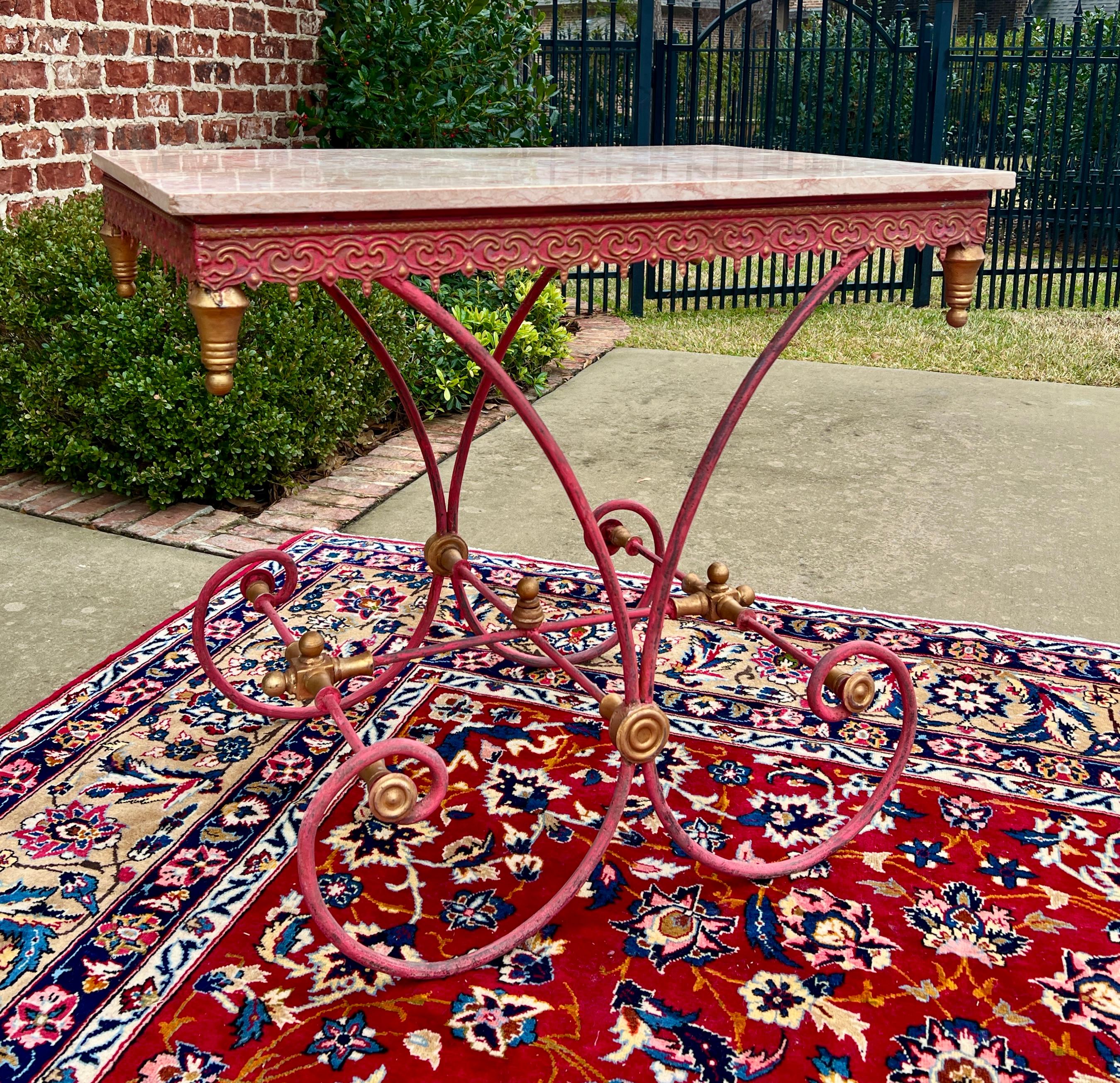 French Provincial Vintage French Country Baker's Table Pastry Table Marble Top