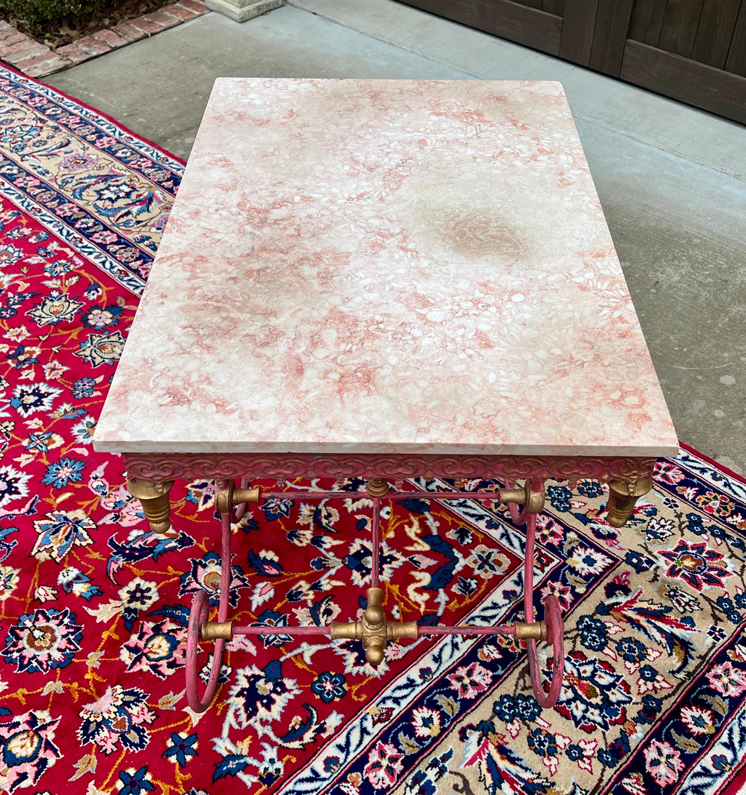 Vintage French Country Baker's Table Pastry Table Marble Top 1