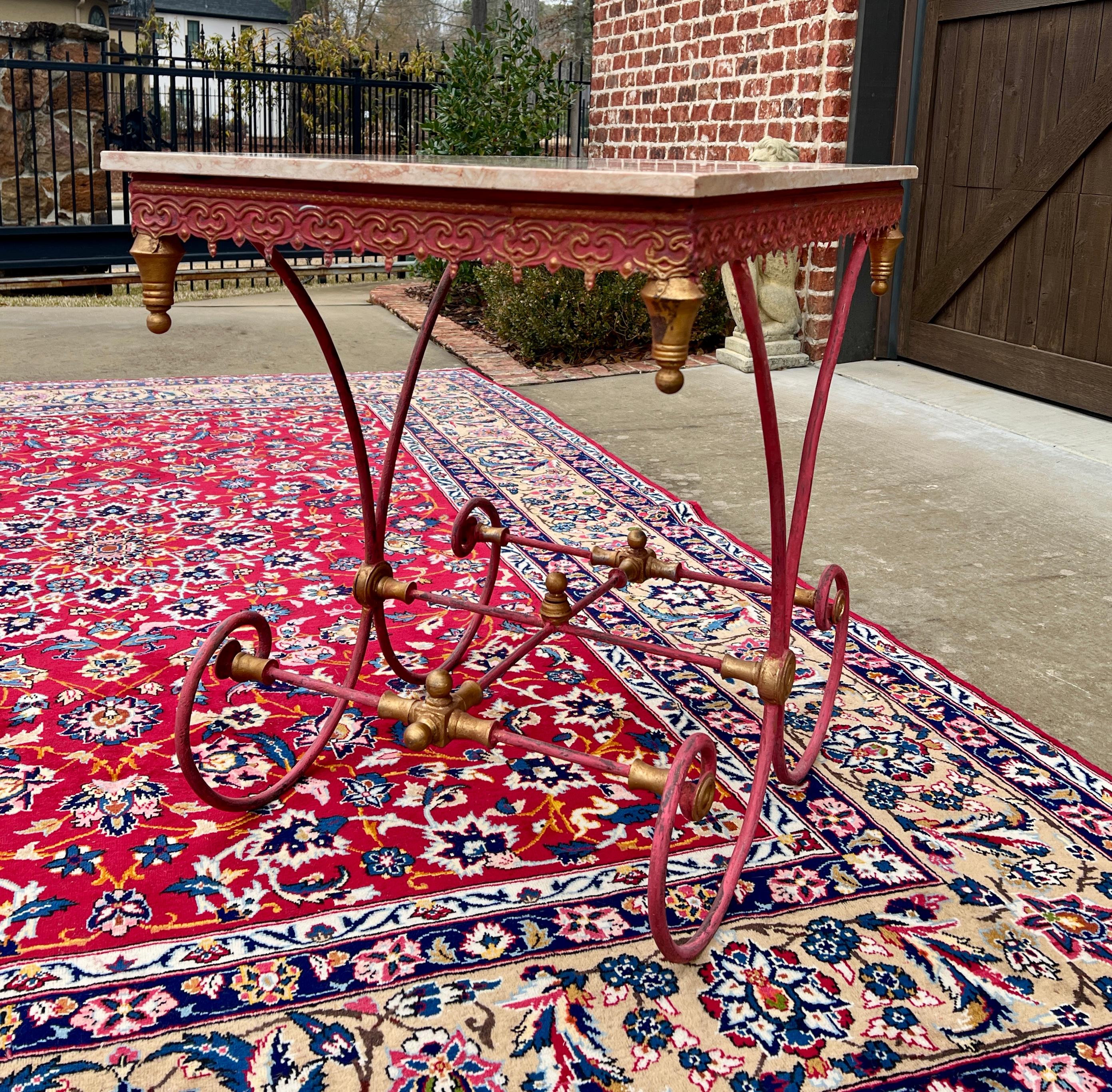 Vintage French Country Baker's Table Pastry Table Marble Top 2