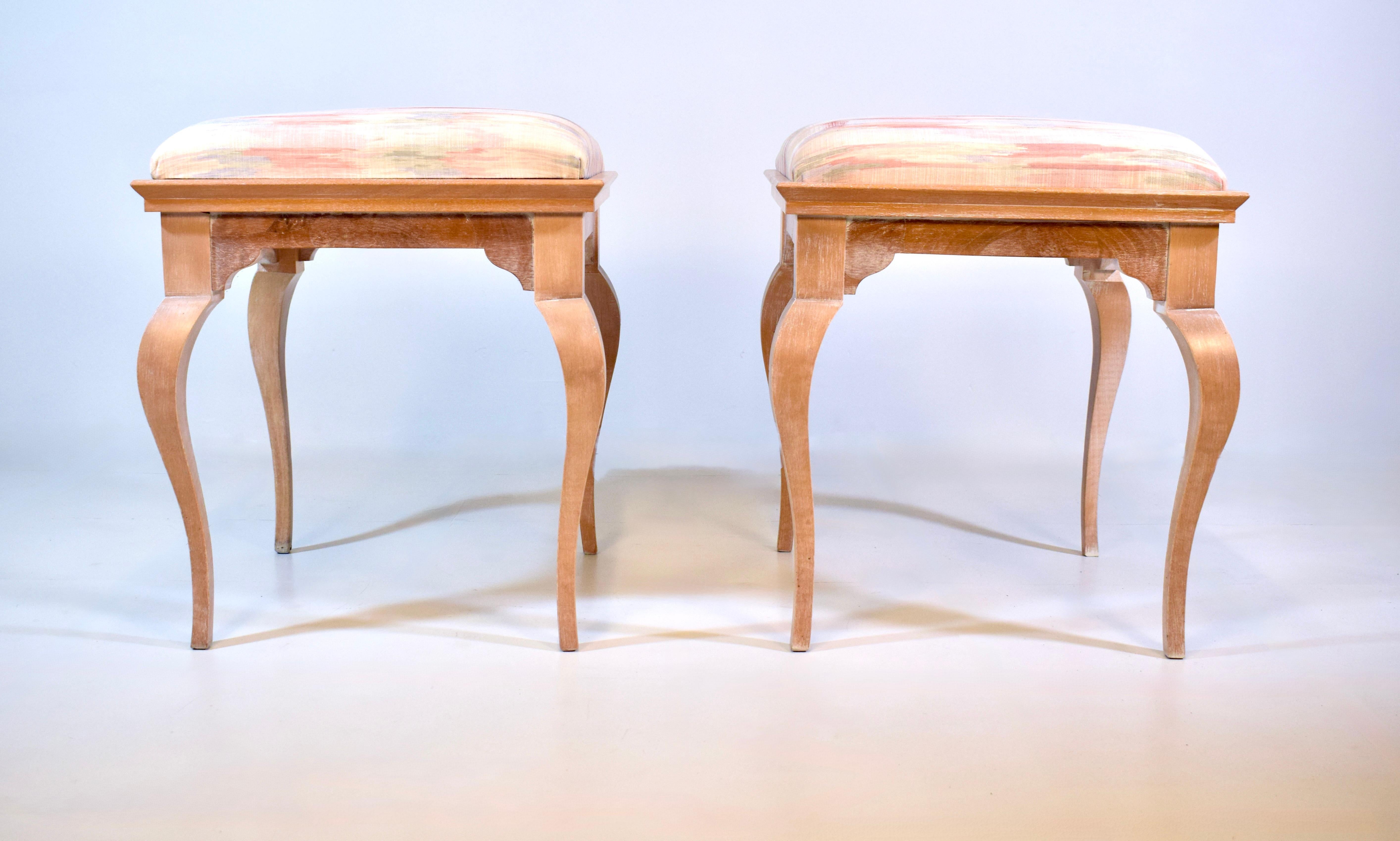 French Provincial Vintage French Country Birch Stools or Benches For Sale