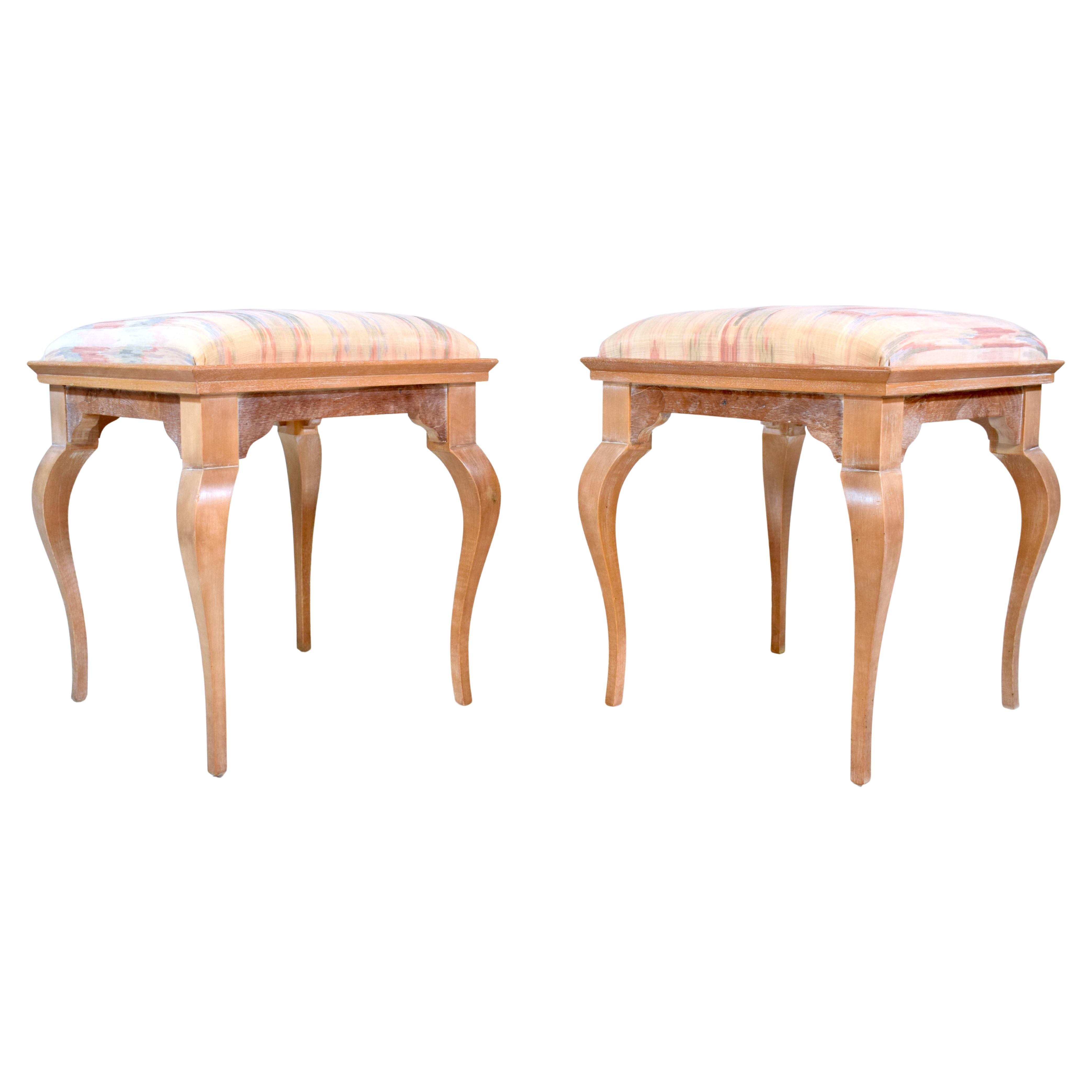 Vintage French Country Birch Stools or Benches For Sale