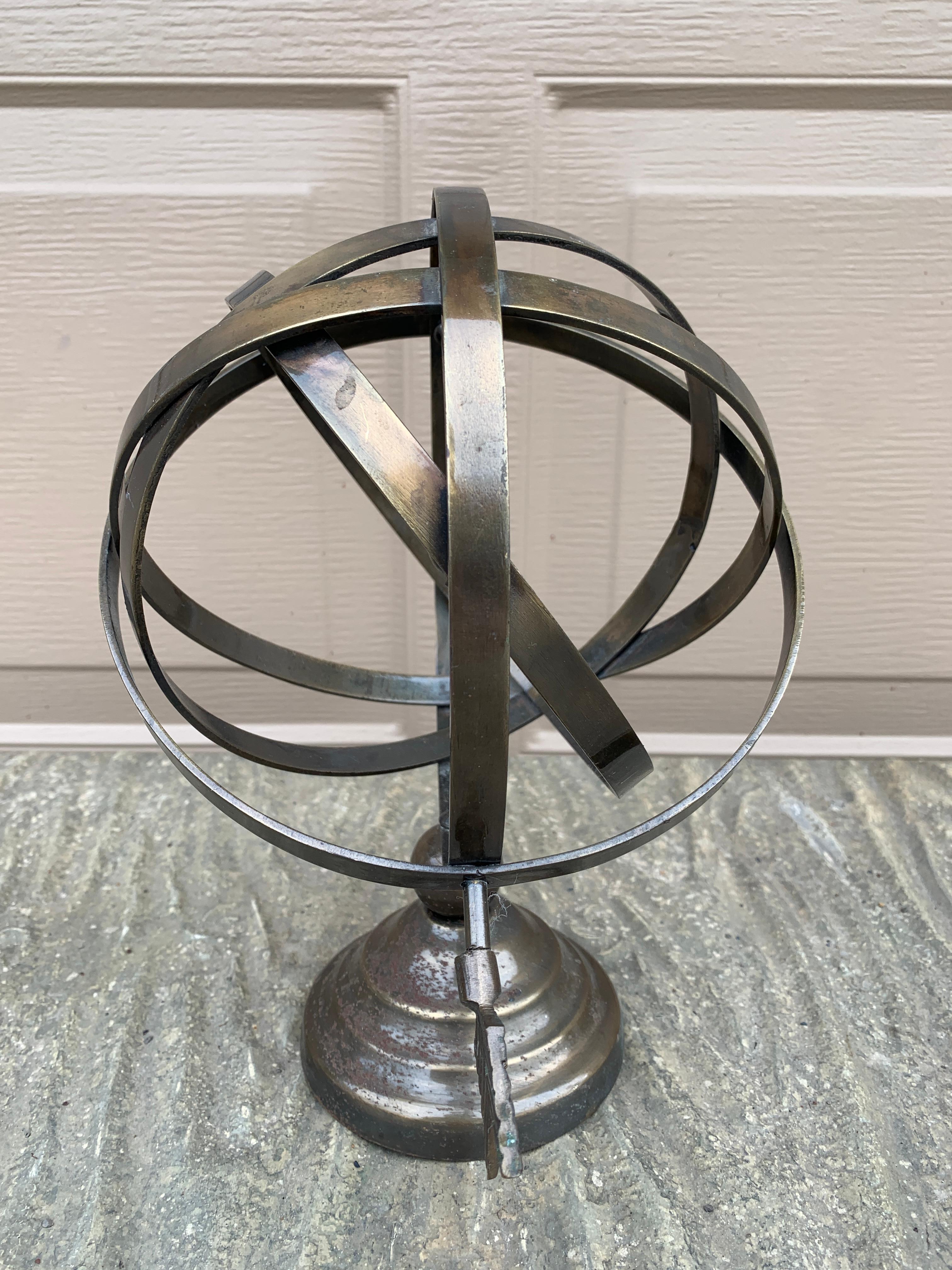 Vintage Französisch Land Messing Garten Armillar Sonnenuhr im Angebot 5