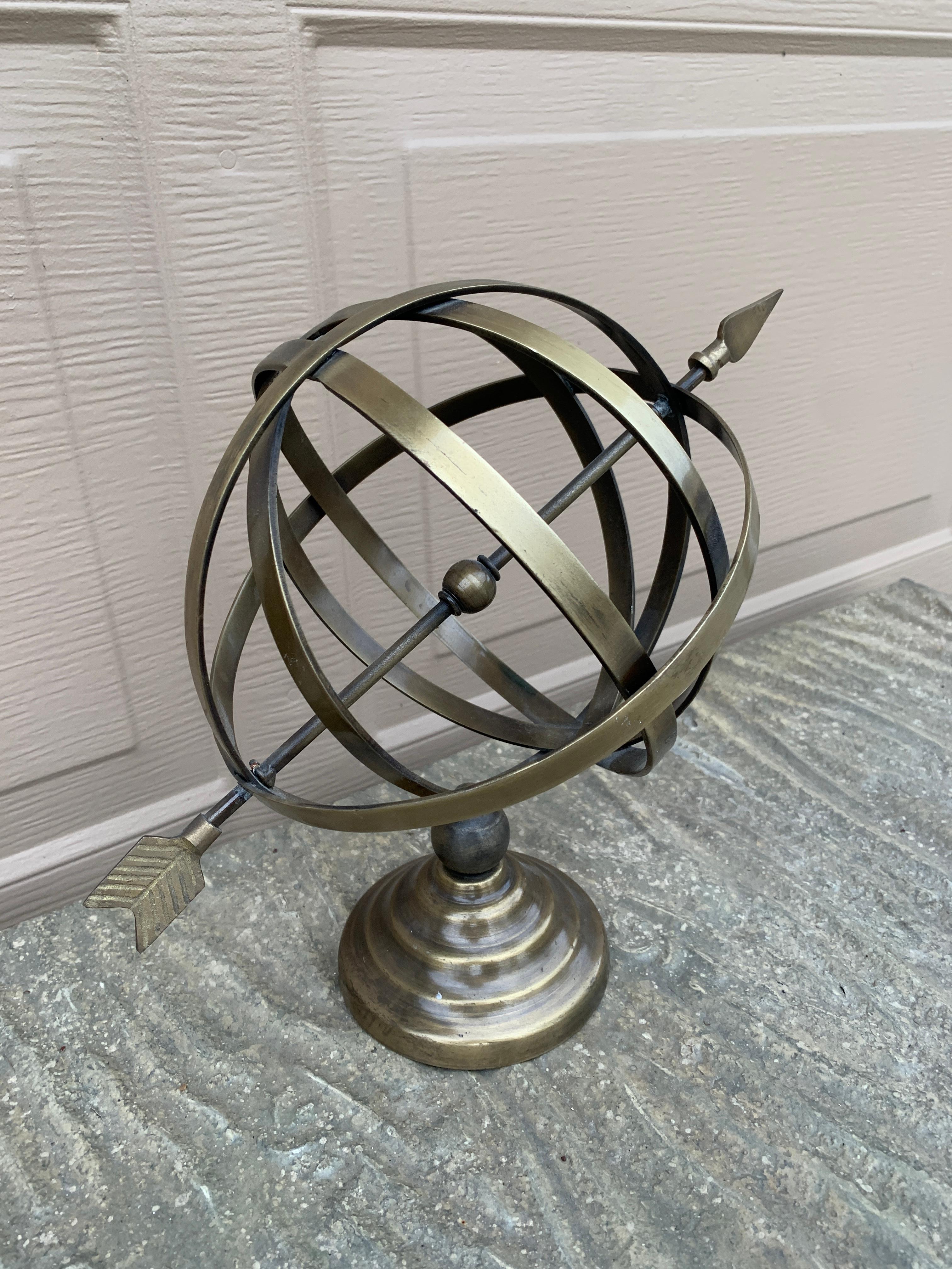 Americano Meridiana armillare da giardino in ottone vintage French Country in vendita