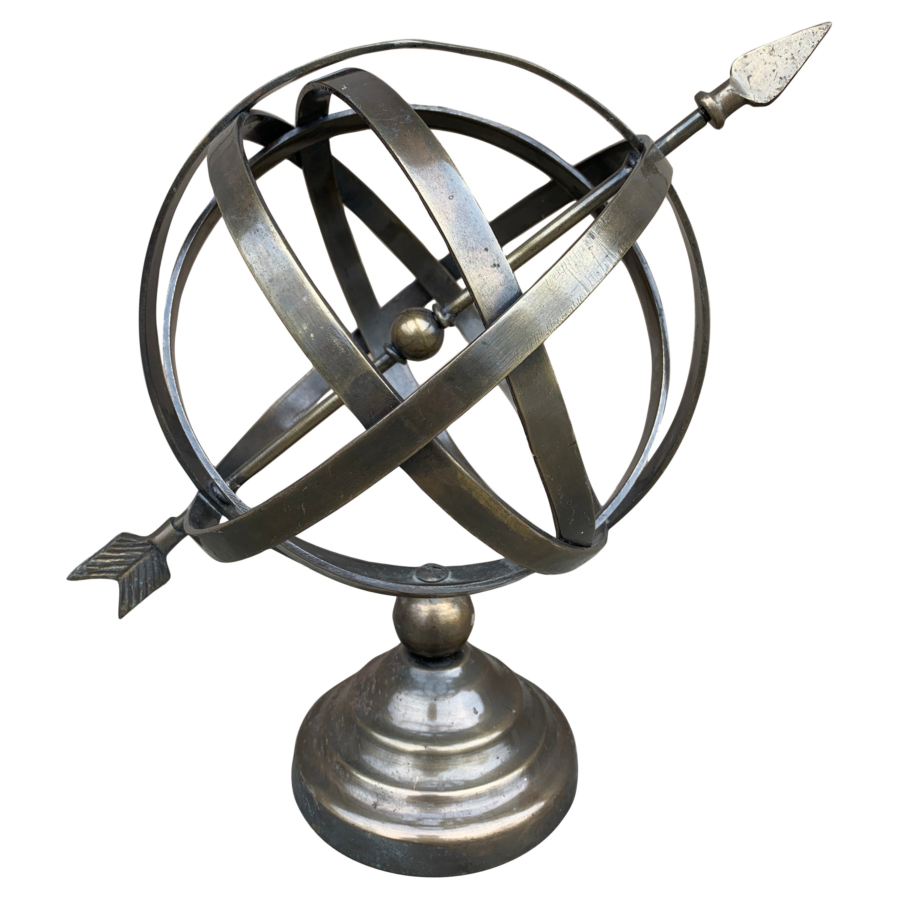 Vintage French Country Brass Garden Armillary Sundial