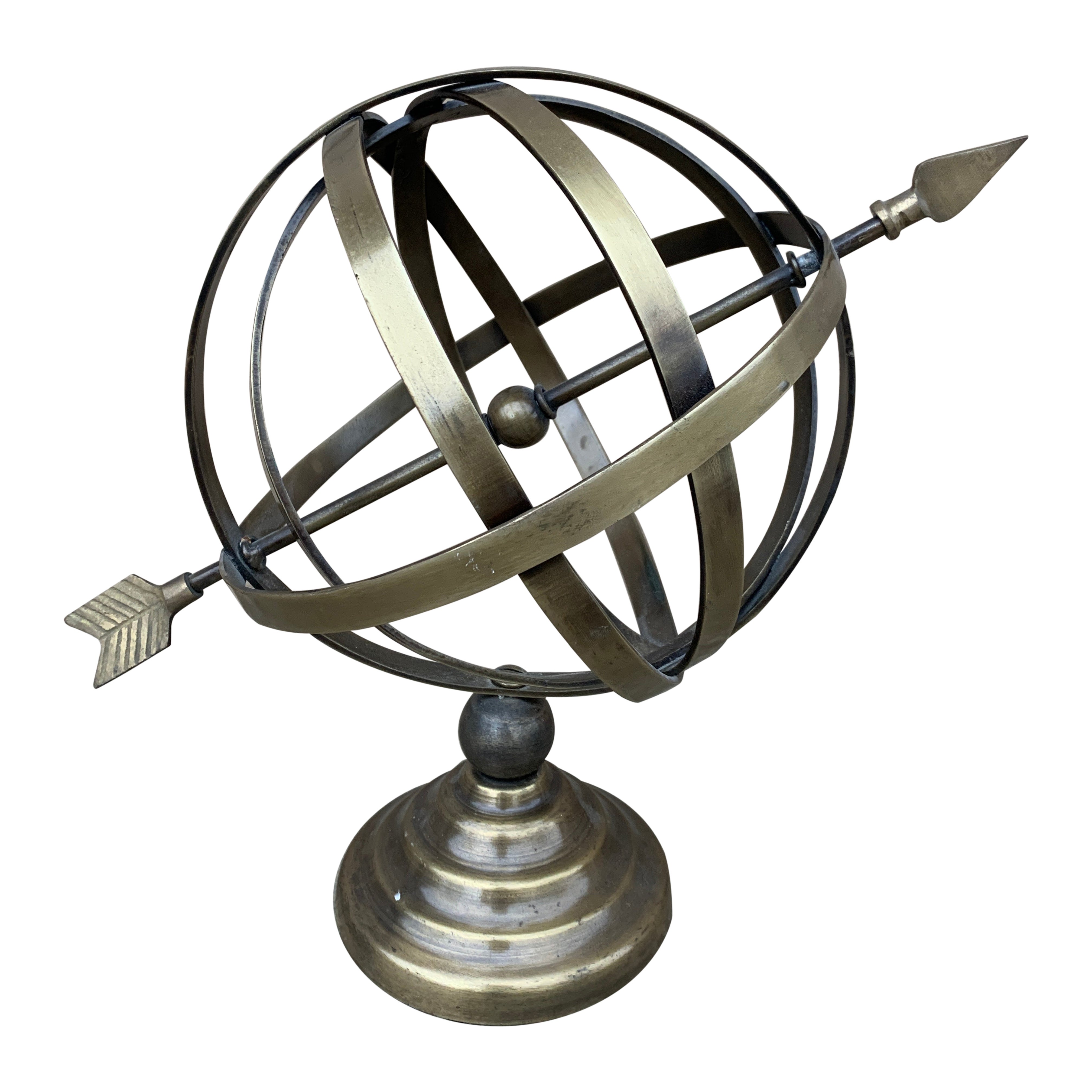 Vintage French Country Brass Garden Armillary Sundial