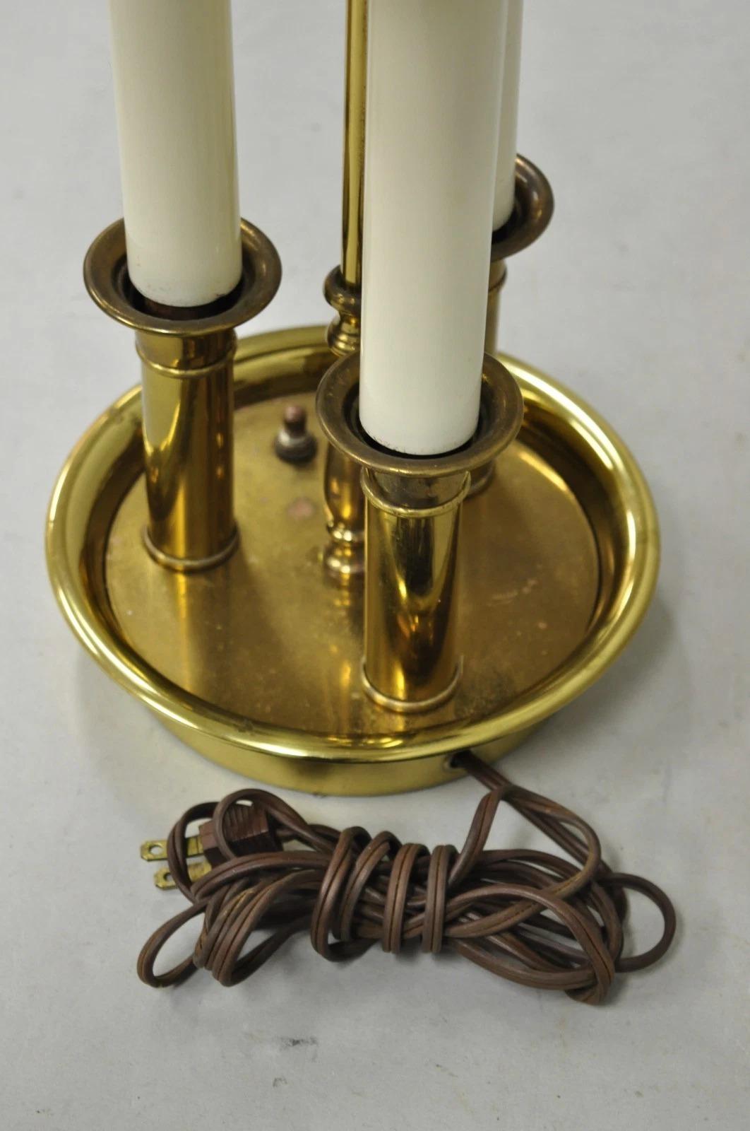 Lampada da tavolo Bouillotte con paralume in ottone e tole in metallo, Vintage By in vendita 3