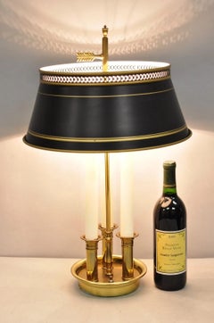 Lampe de table Bouillotte à abat-jour en métal, laiton et tôle, Vintage By By