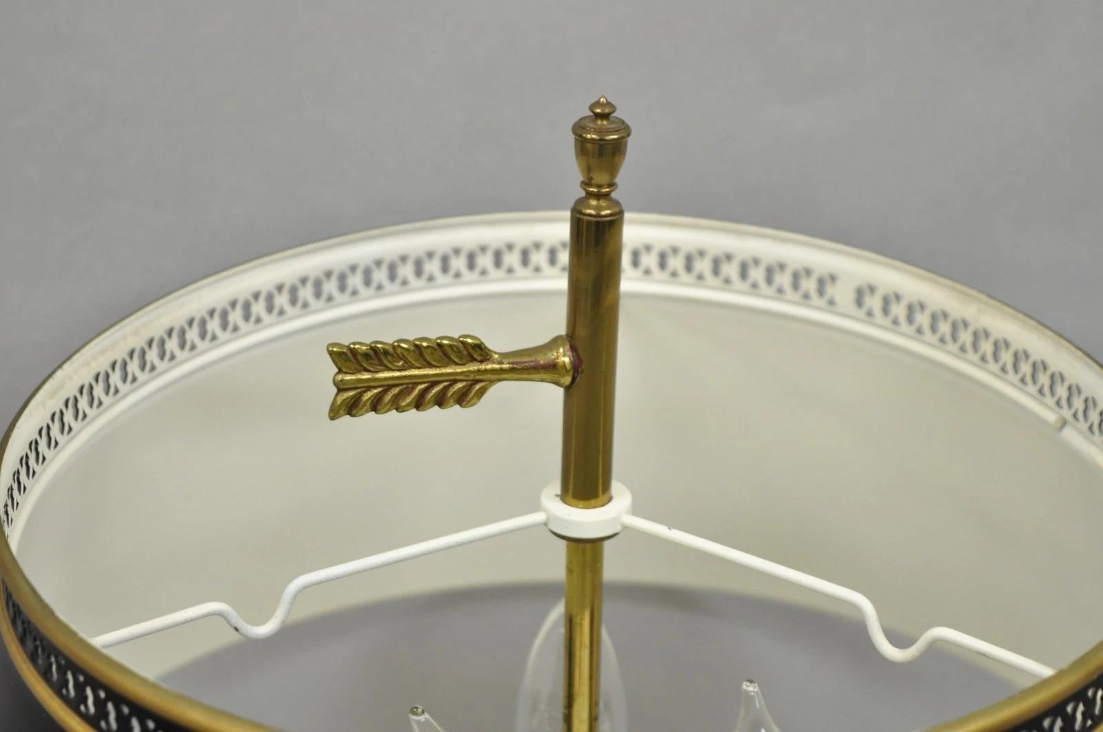 Sconosciuto Lampada da tavolo Bouillotte con paralume in ottone e tole in metallo, Vintage By in vendita
