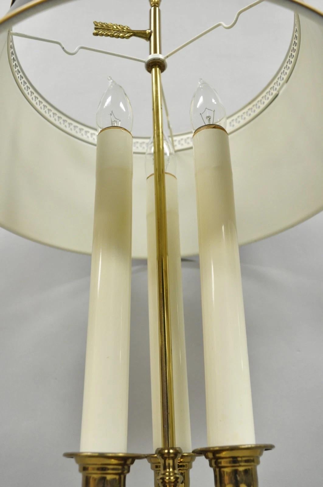 Lampada da tavolo Bouillotte con paralume in ottone e tole in metallo, Vintage By in vendita 1