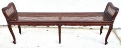 Vintage French Country Cane Bench