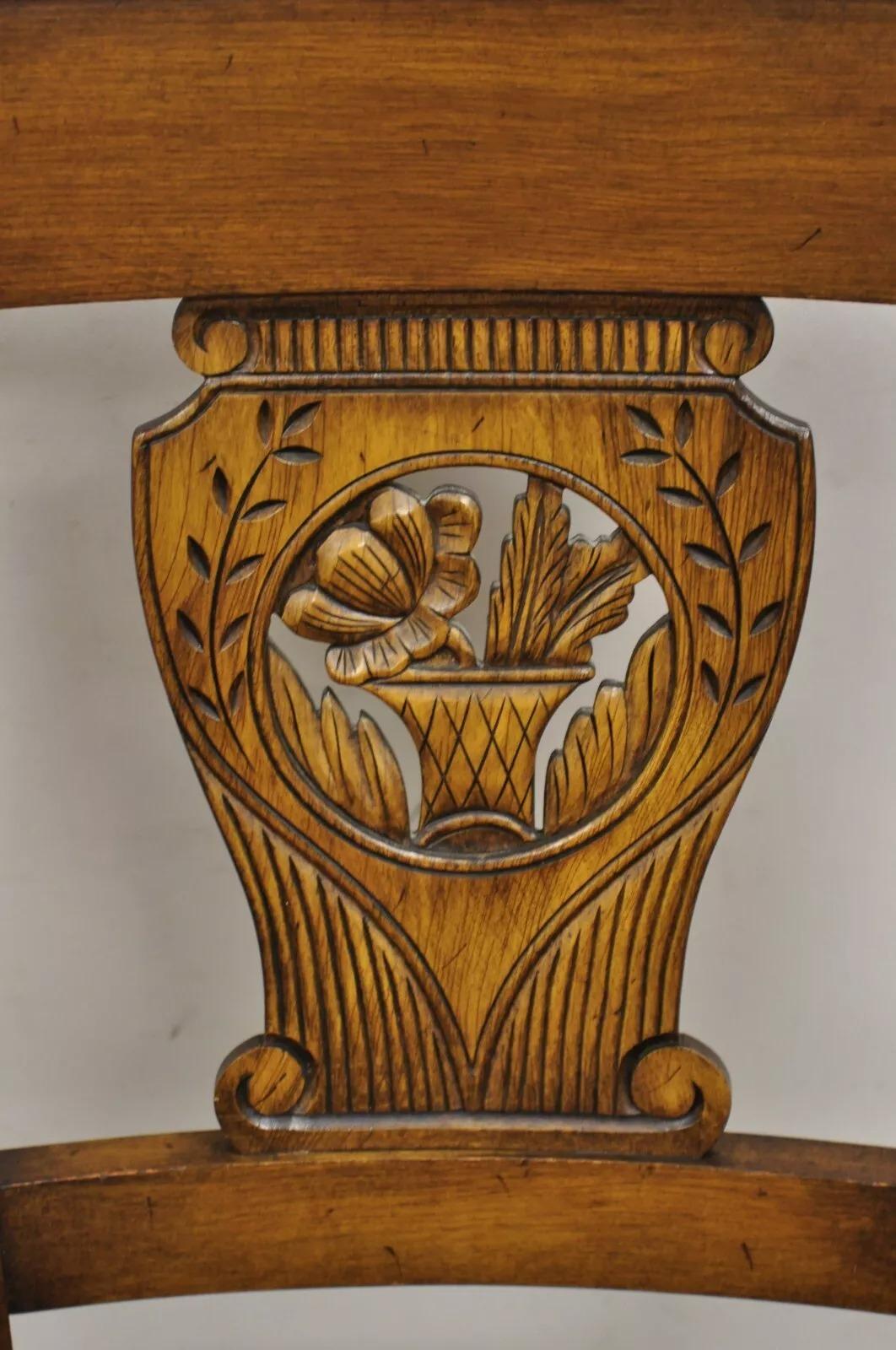Unknown Vintage French Country Cherry Wood Italian Rush Seat Dining Arm Chair - a Pair For Sale
