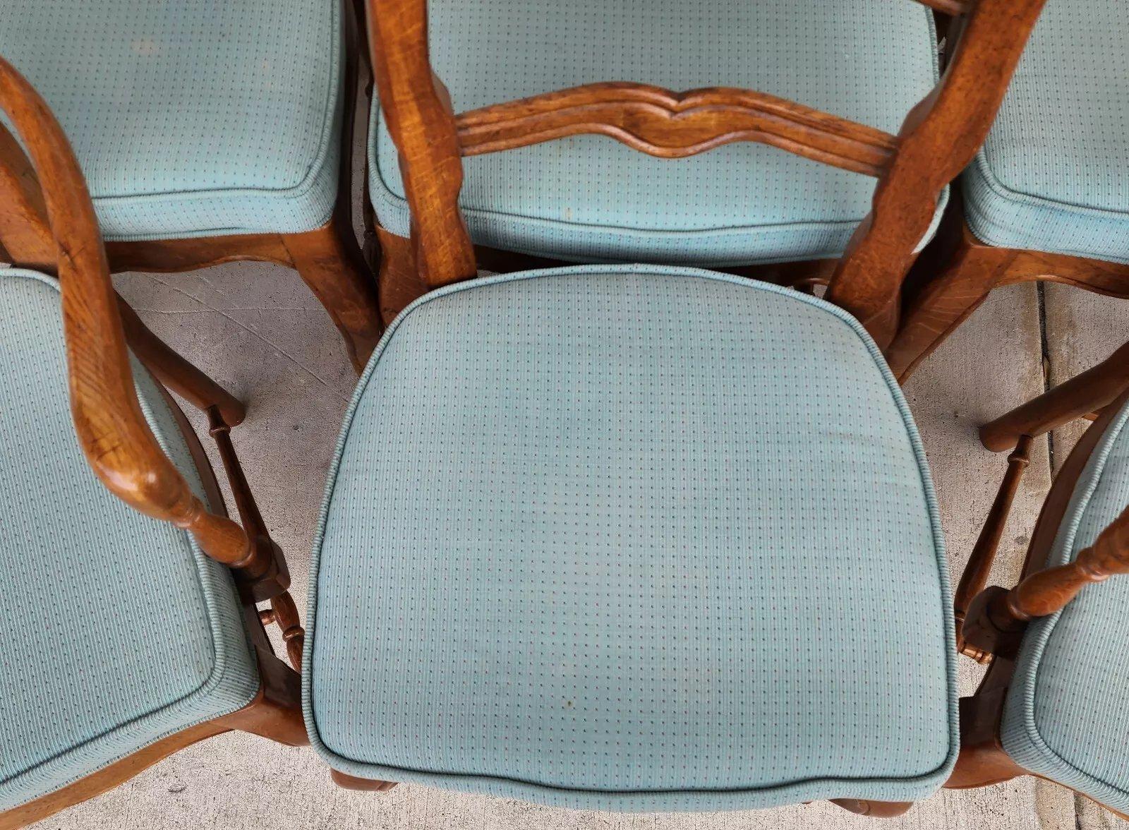 Set di 8 sedie da pranzo vintage di campagna francese in vendita 7