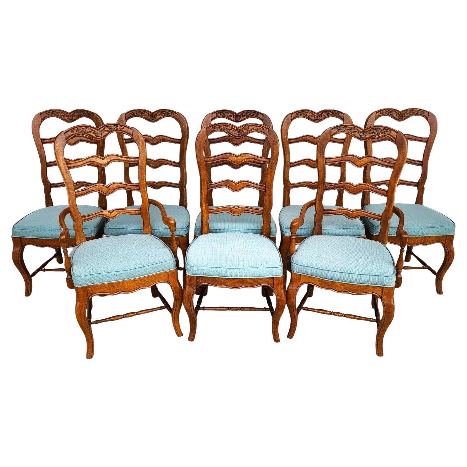 Juego de 8 sillas de comedor de estilo francés vintage