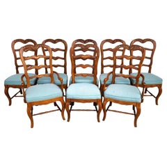 Juego de 8 sillas de comedor de estilo francés vintage